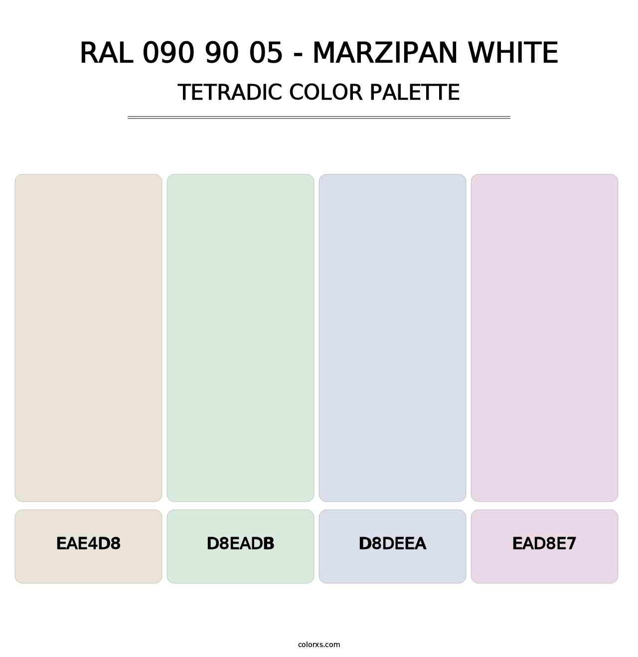 RAL 090 90 05 - Marzipan White - Tetradic Color Palette