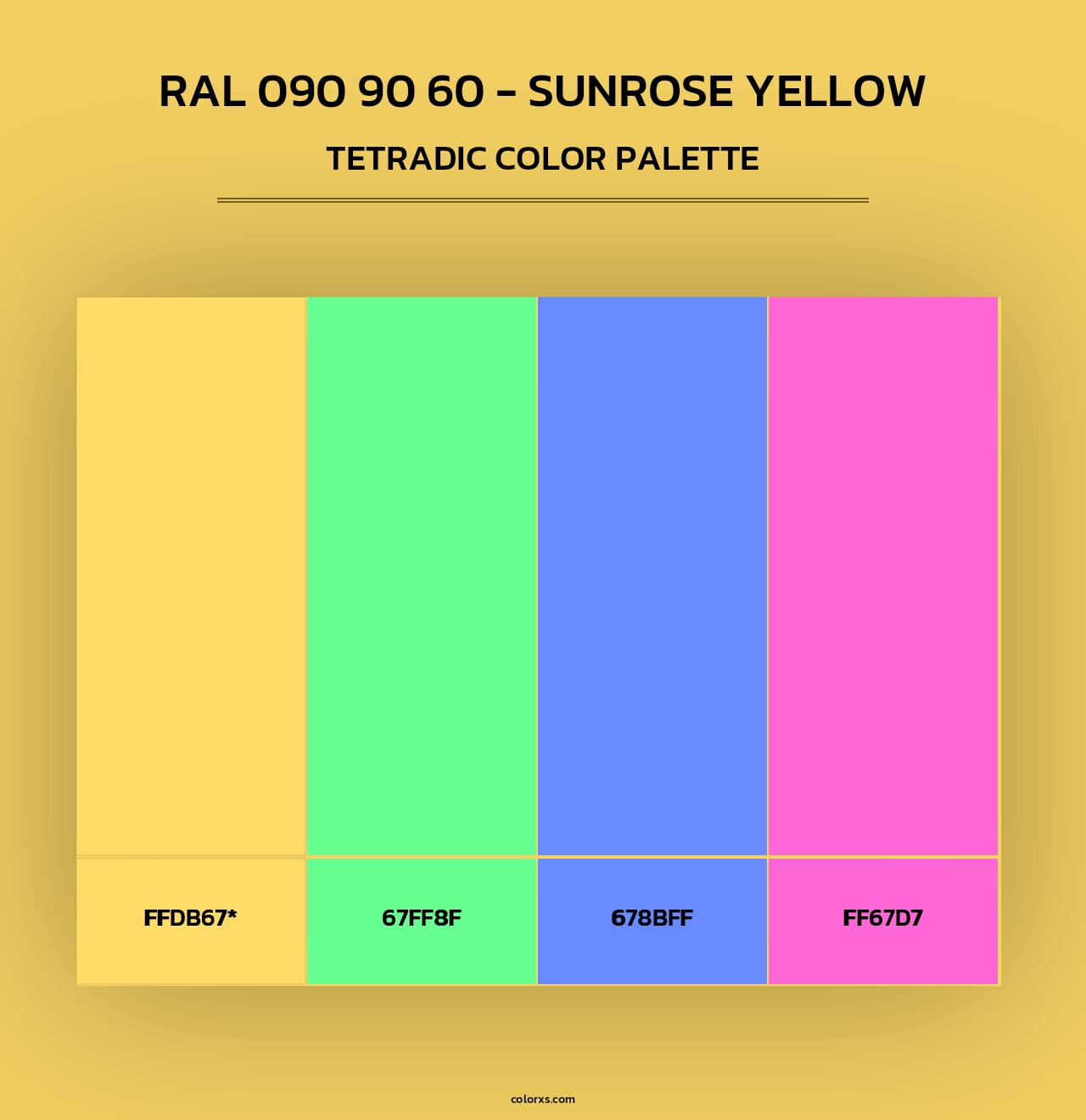 RAL 090 90 60 - Sunrose Yellow - Tetradic Color Palette