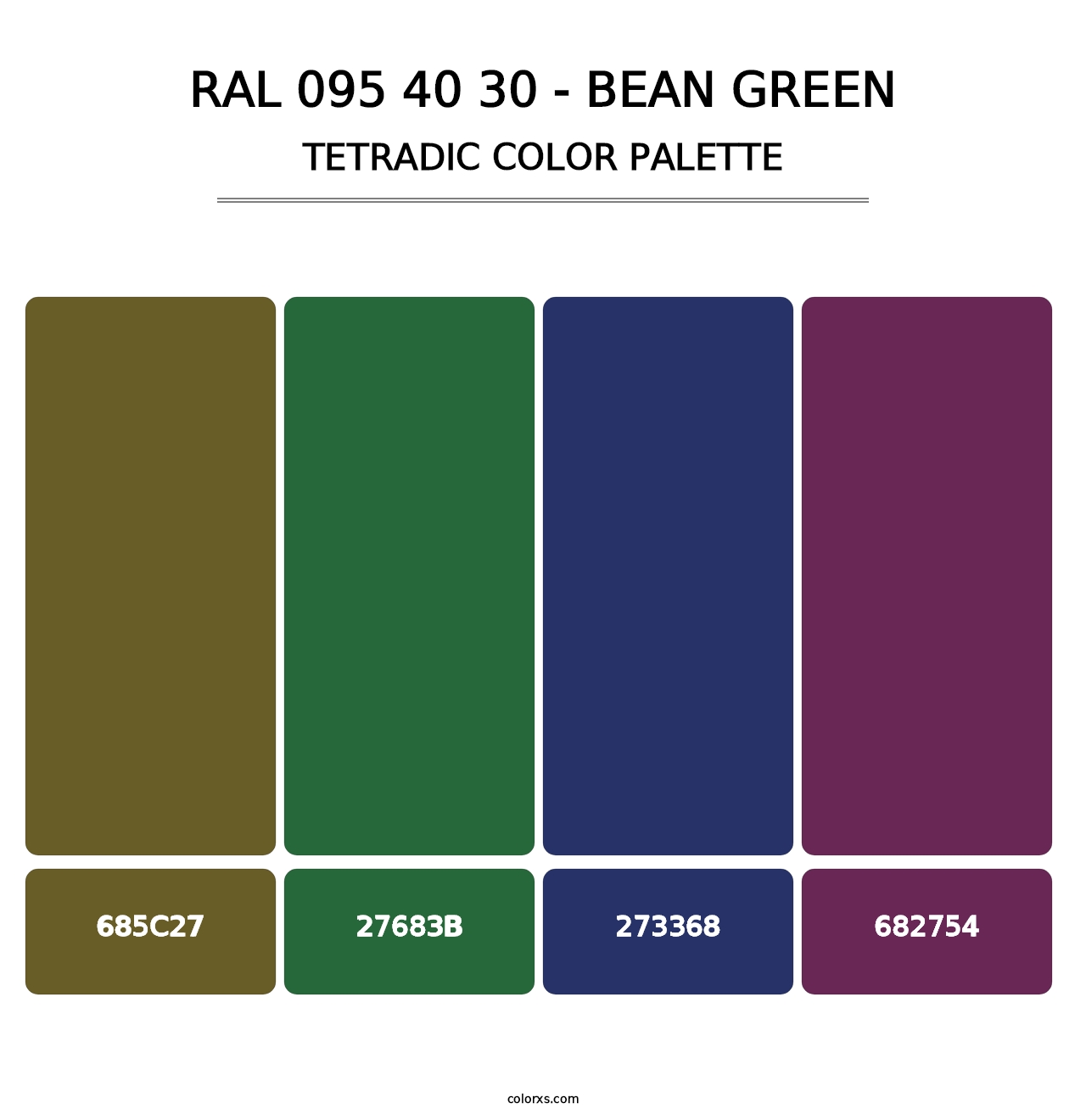 RAL 095 40 30 - Bean Green - Tetradic Color Palette