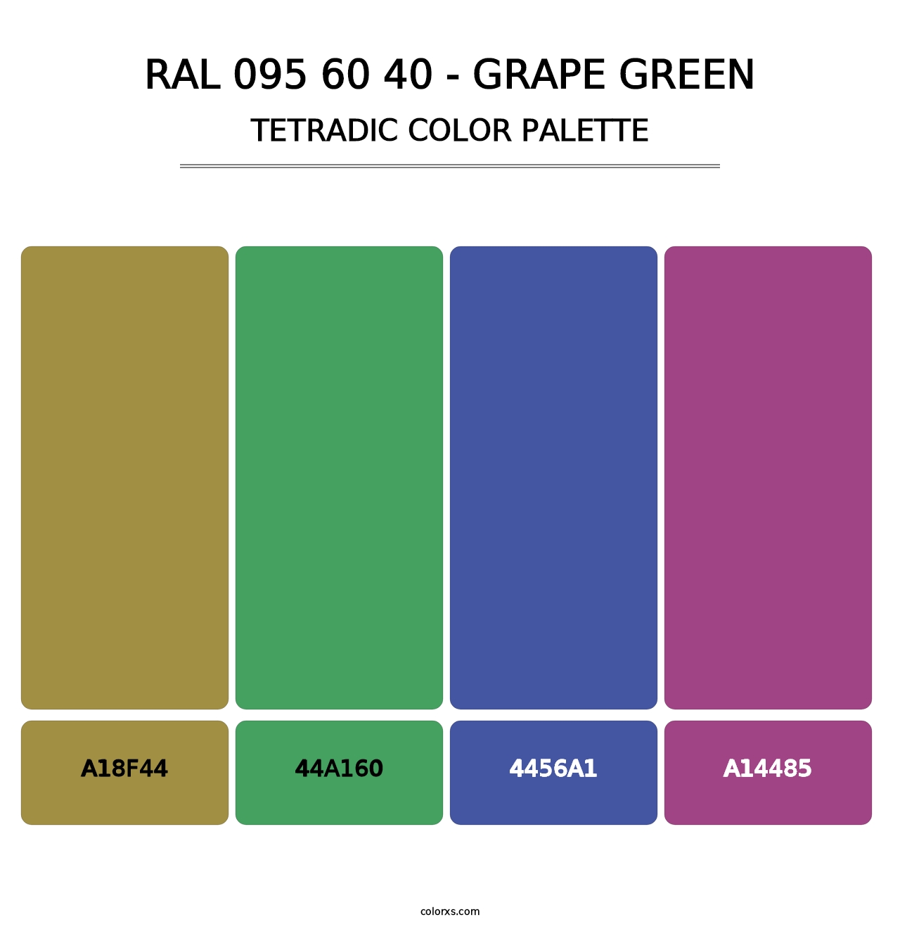 RAL 095 60 40 - Grape Green - Tetradic Color Palette