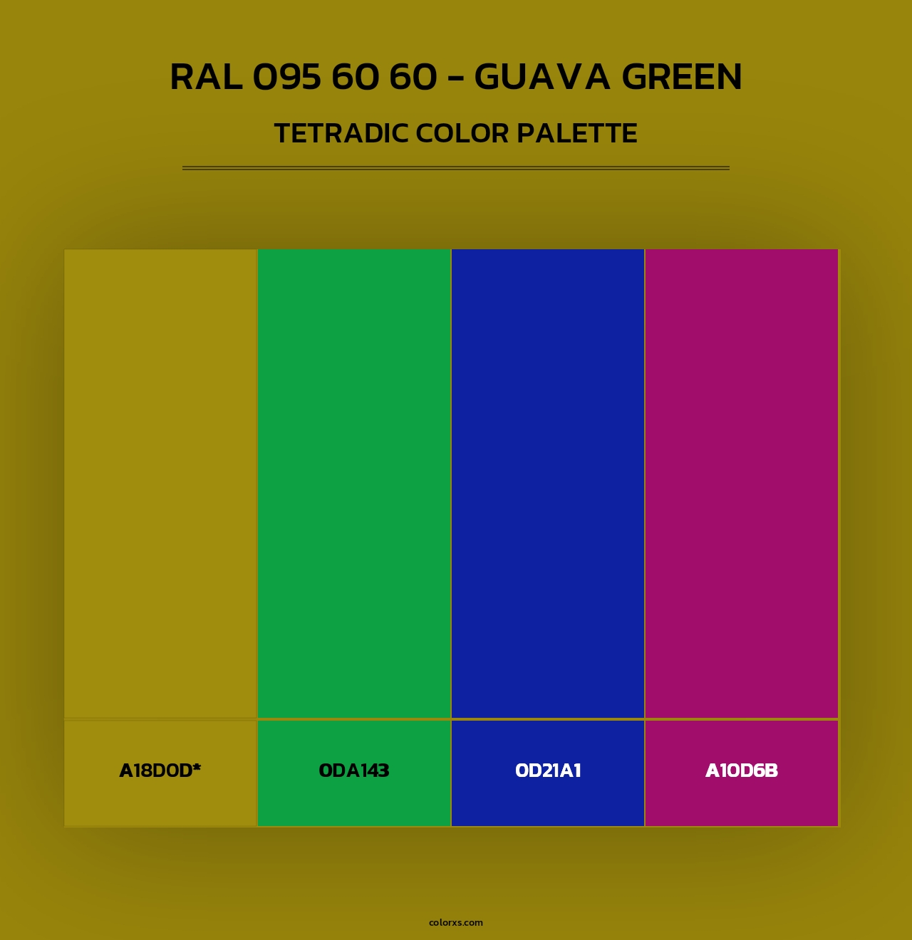 RAL 095 60 60 - Guava Green - Tetradic Color Palette