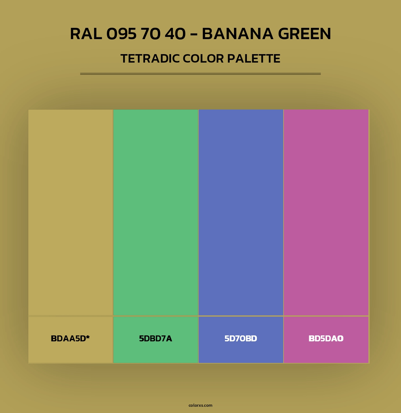 RAL 095 70 40 - Banana Green - Tetradic Color Palette