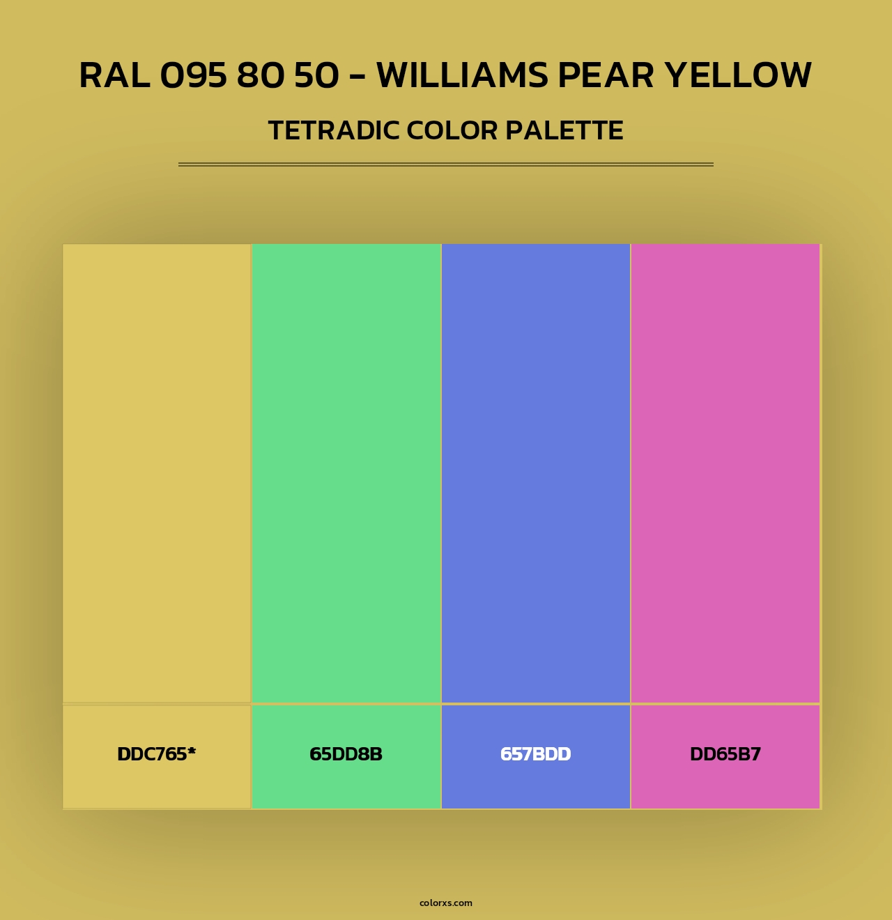 RAL 095 80 50 - Williams Pear Yellow - Tetradic Color Palette