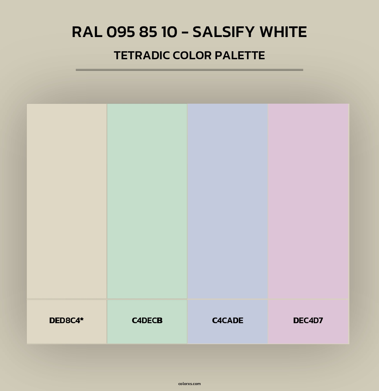 RAL 095 85 10 - Salsify White - Tetradic Color Palette