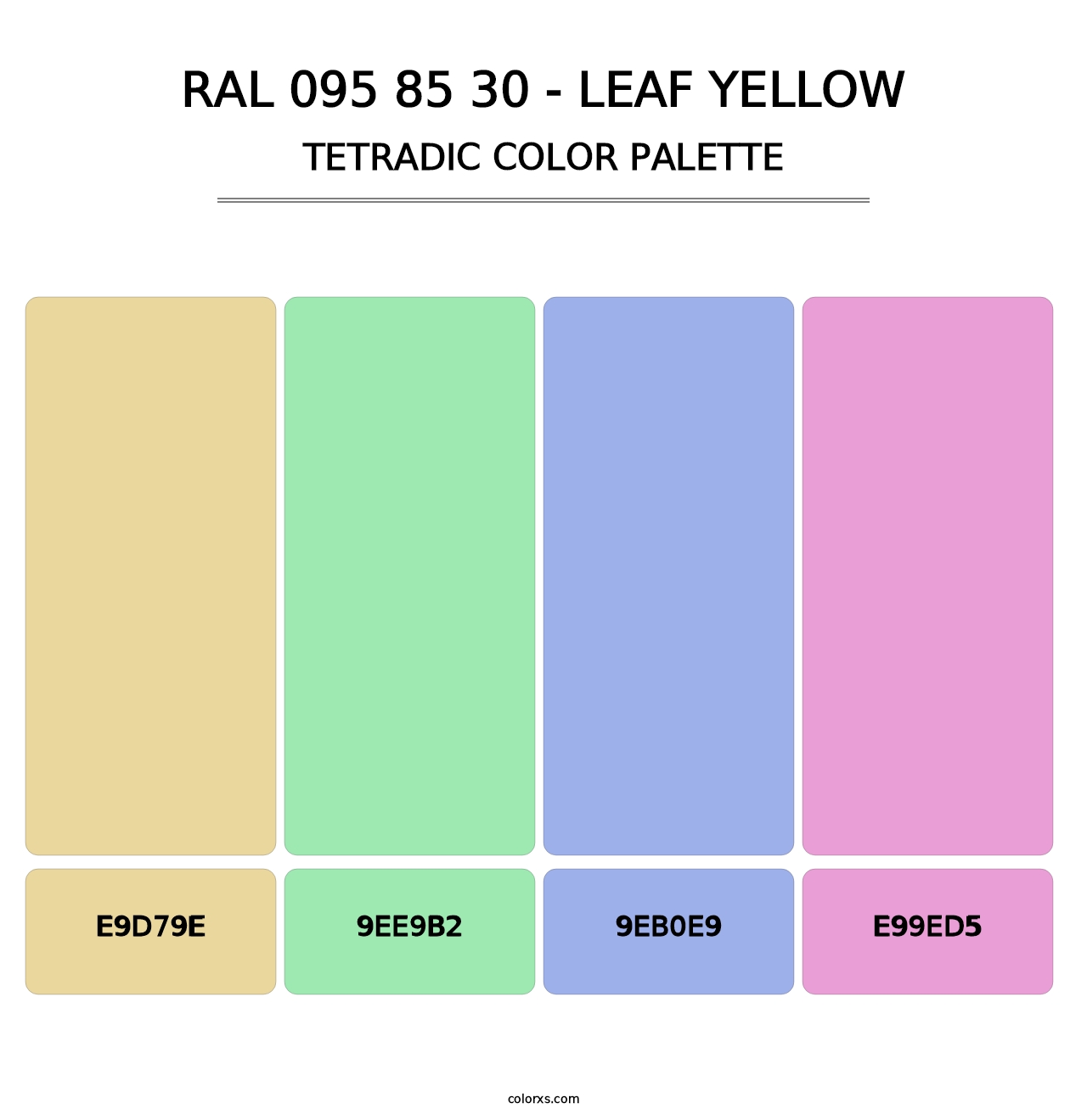 RAL 095 85 30 - Leaf Yellow - Tetradic Color Palette