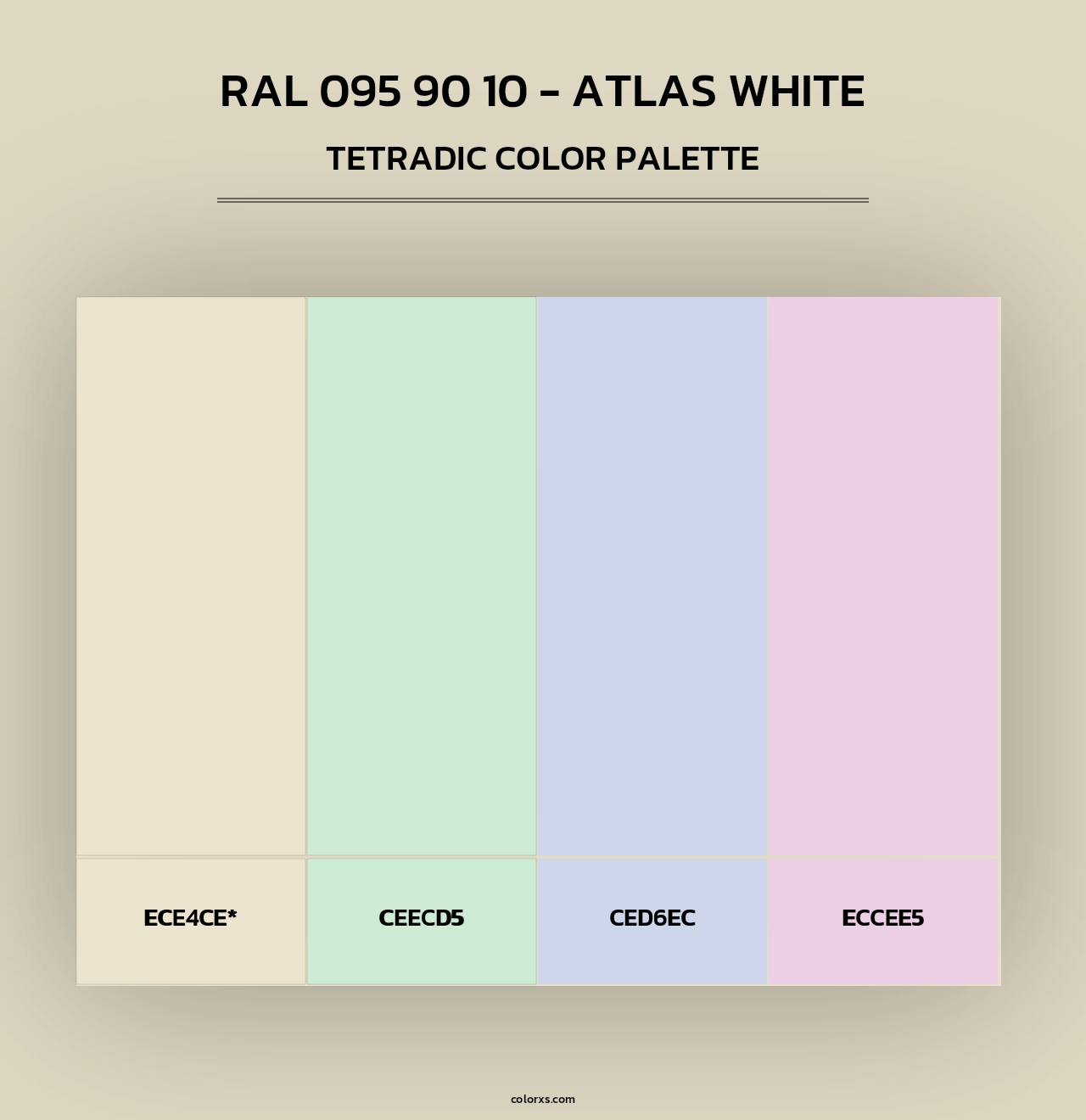 RAL 095 90 10 - Atlas White - Tetradic Color Palette