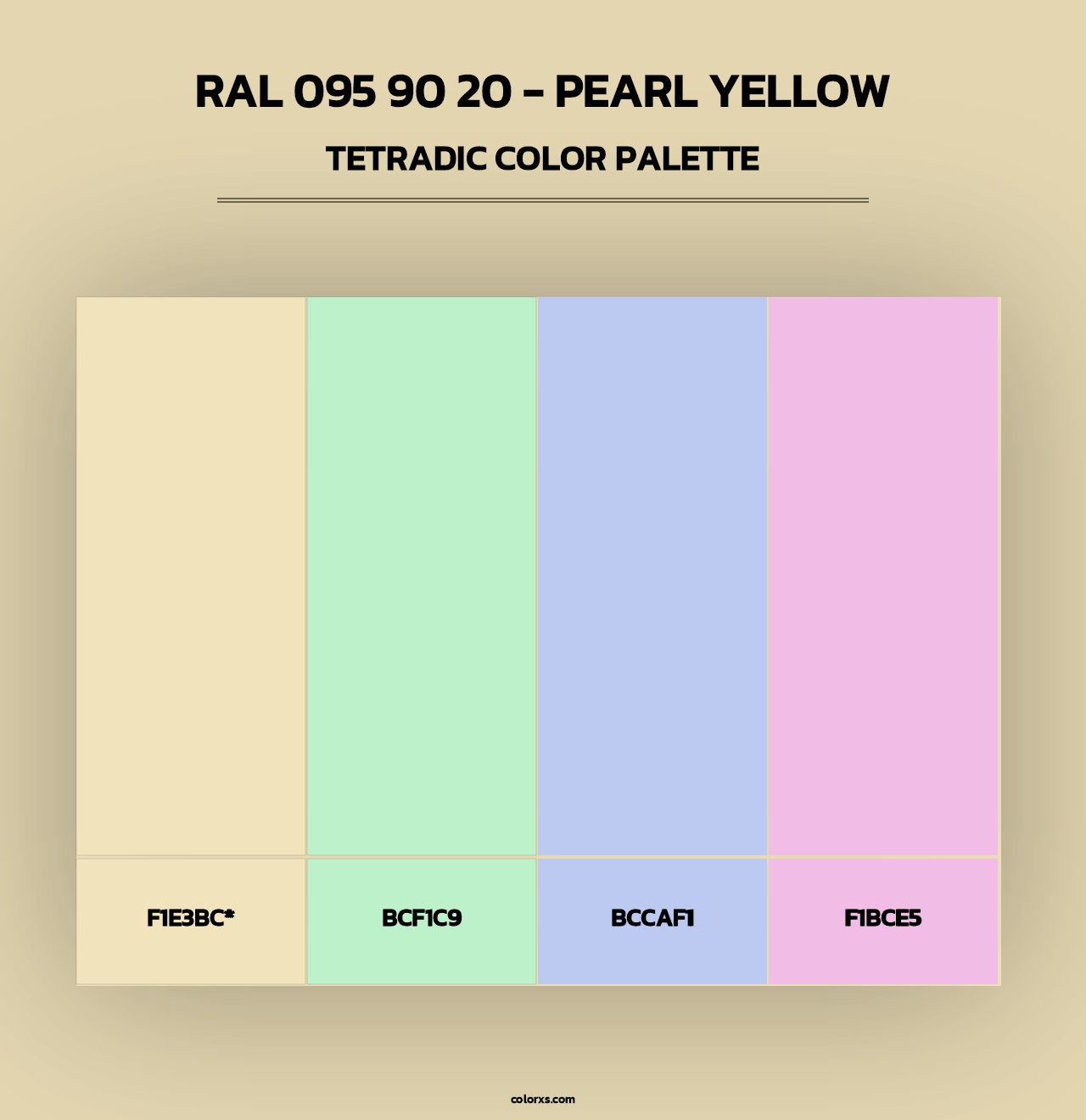 RAL 095 90 20 - Pearl Yellow - Tetradic Color Palette