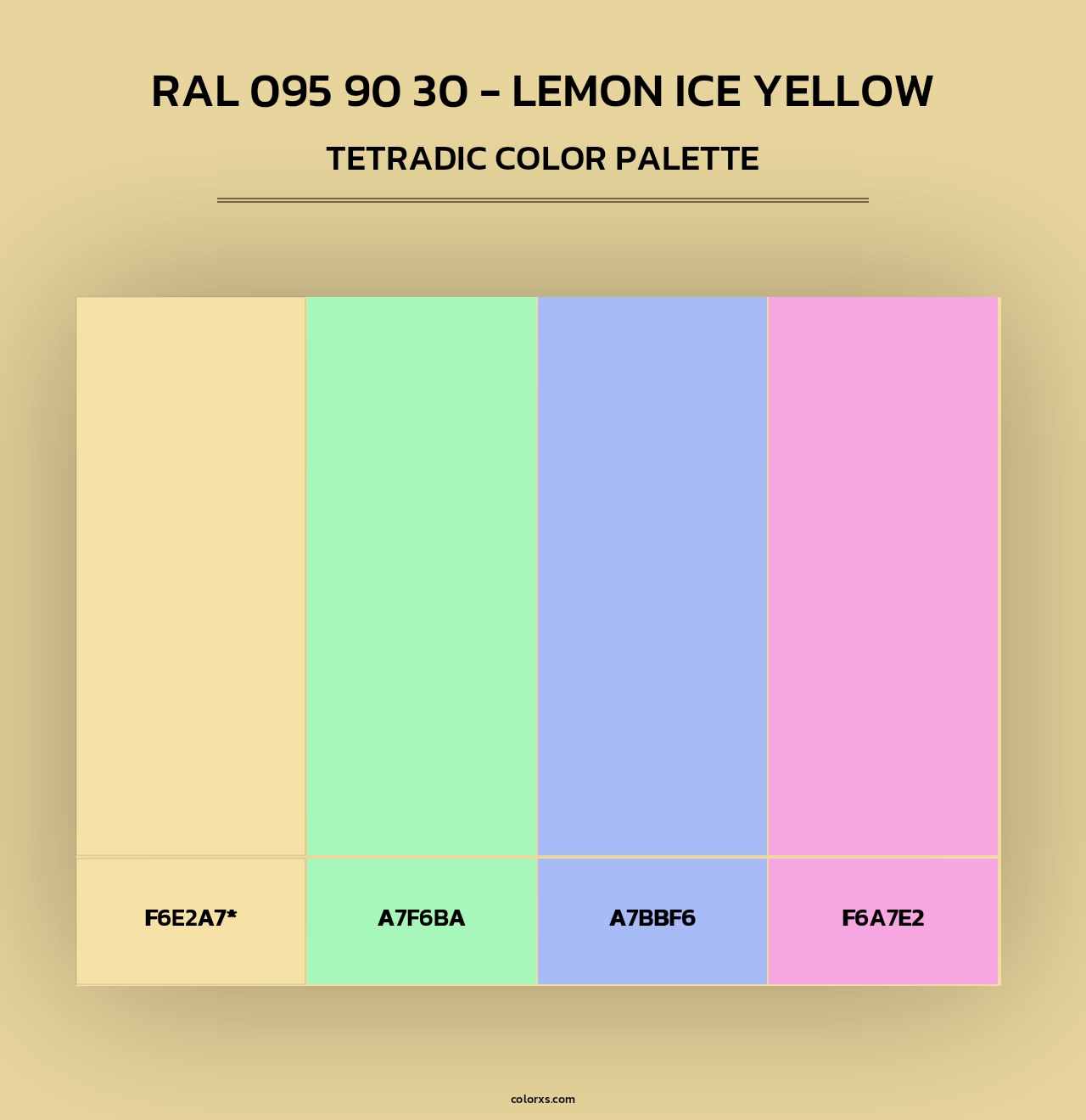 RAL 095 90 30 - Lemon Ice Yellow - Tetradic Color Palette