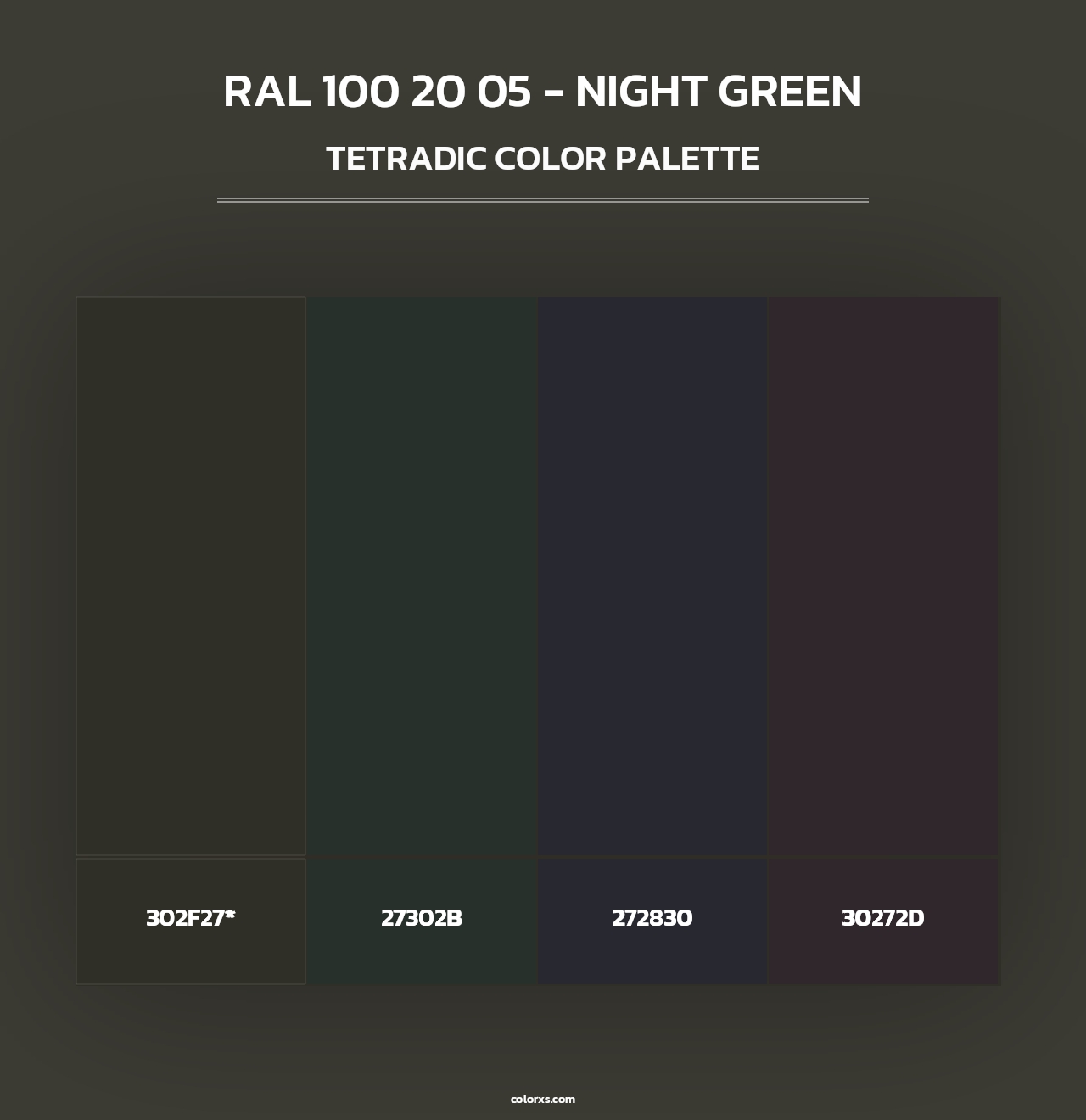 RAL 100 20 05 - Night Green - Tetradic Color Palette