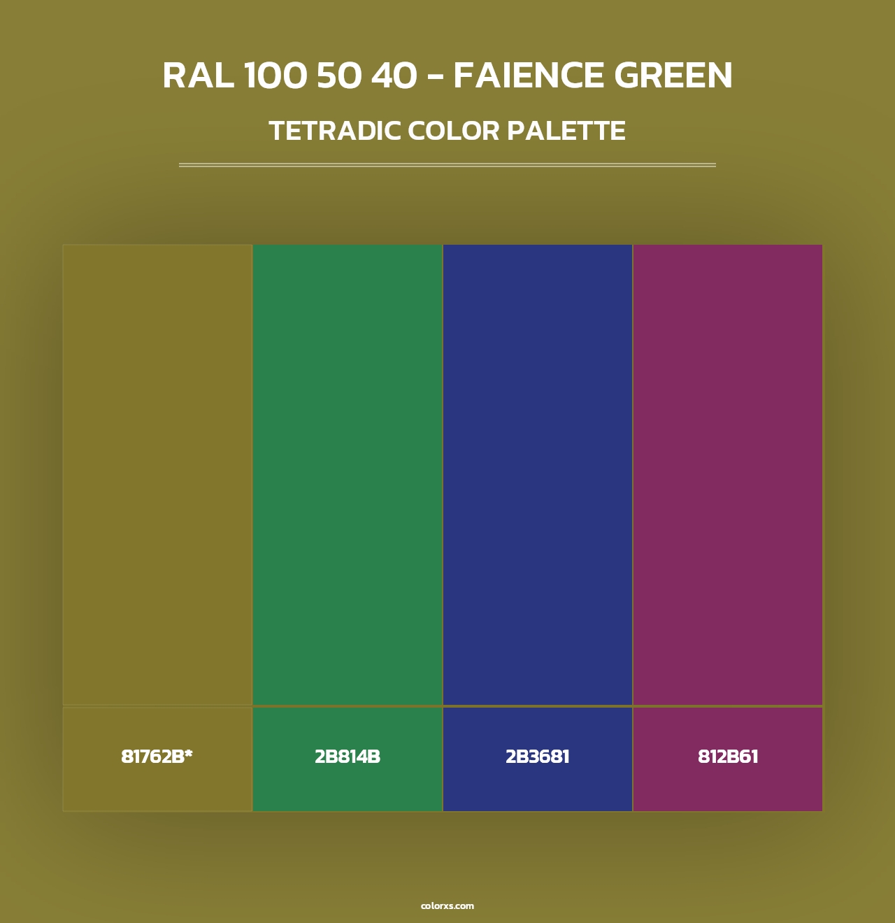 RAL 100 50 40 - Faience Green - Tetradic Color Palette