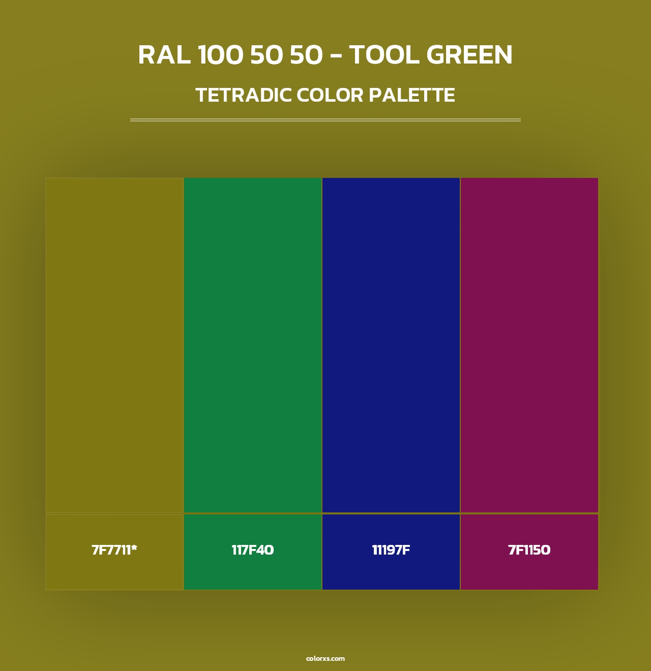 RAL 100 50 50 - Tool Green - Tetradic Color Palette