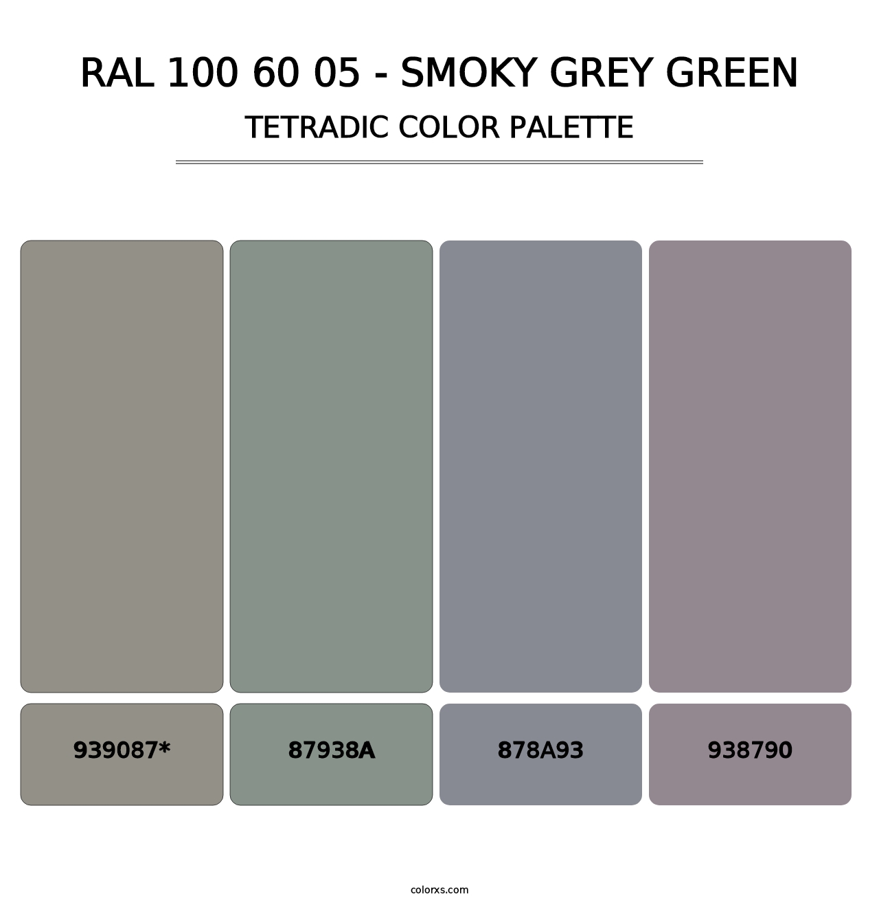 RAL 100 60 05 - Smoky Grey Green - Tetradic Color Palette