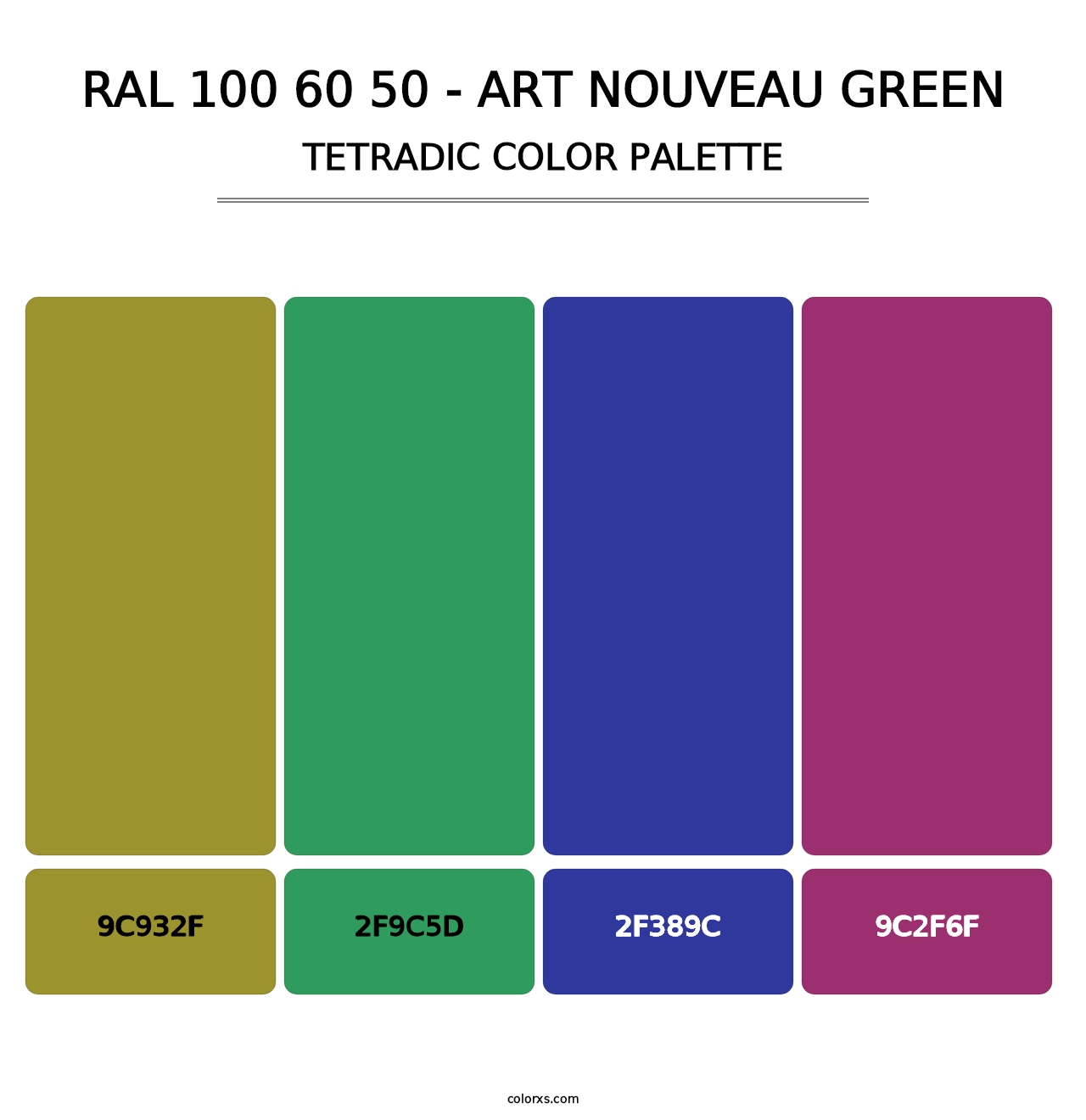 RAL 100 60 50 - Art Nouveau Green - Tetradic Color Palette