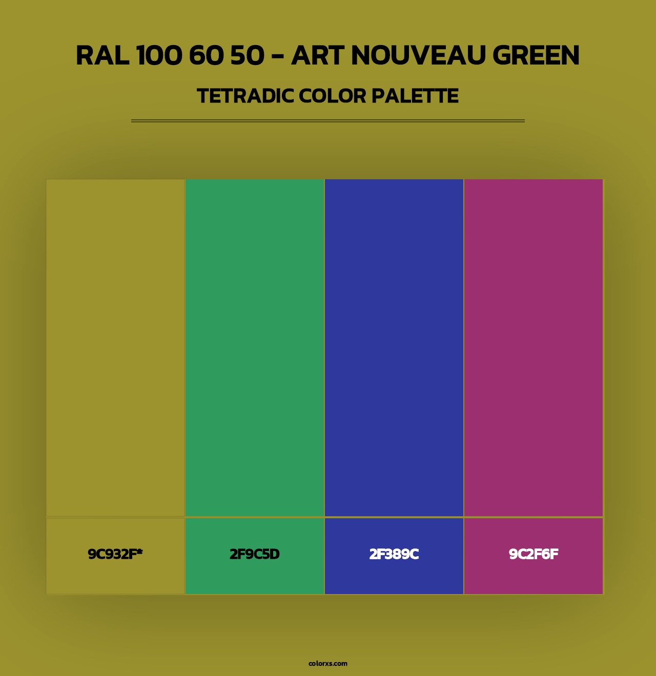 RAL 100 60 50 - Art Nouveau Green - Tetradic Color Palette