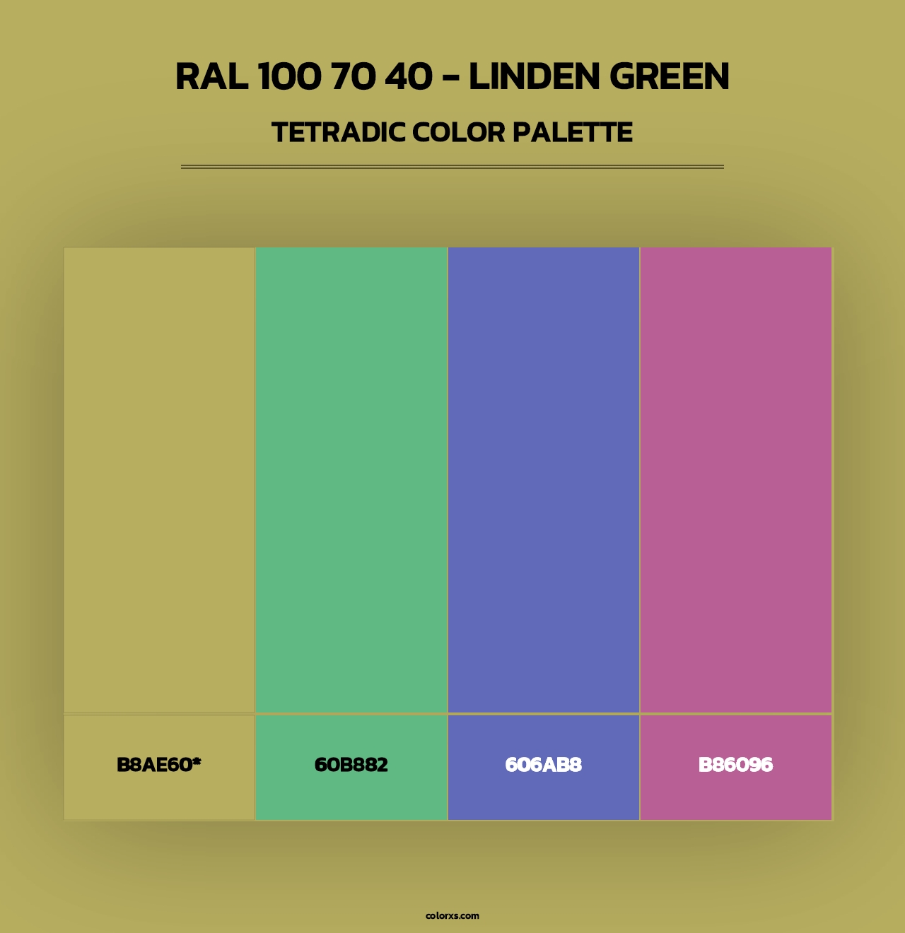 RAL 100 70 40 - Linden Green - Tetradic Color Palette