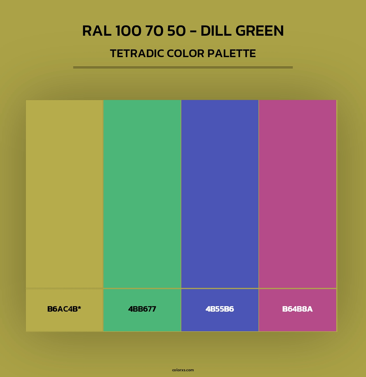 RAL 100 70 50 - Dill Green - Tetradic Color Palette