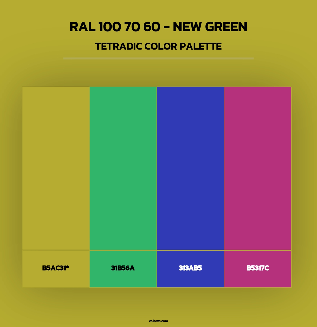 RAL 100 70 60 - New Green - Tetradic Color Palette
