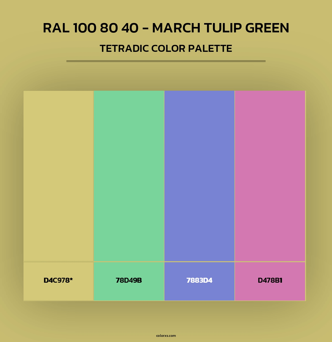 RAL 100 80 40 - March Tulip Green - Tetradic Color Palette