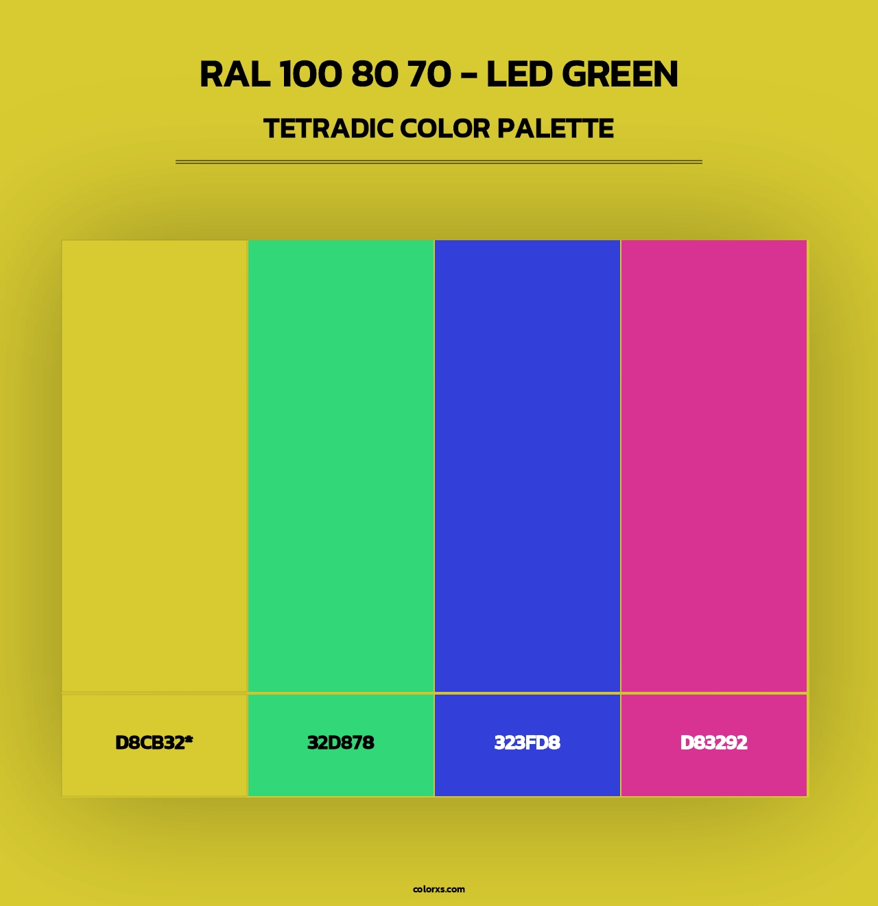 RAL 100 80 70 - LED Green - Tetradic Color Palette