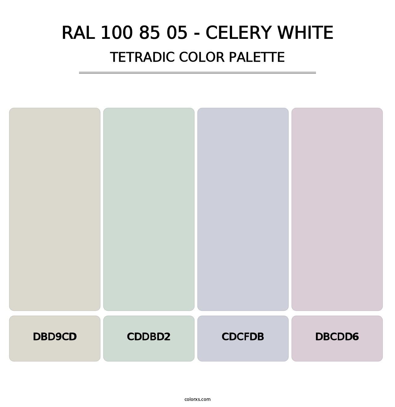 RAL 100 85 05 - Celery White - Tetradic Color Palette