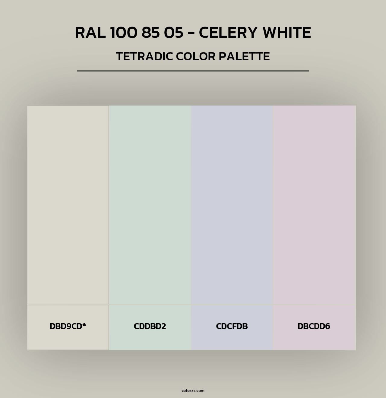 RAL 100 85 05 - Celery White - Tetradic Color Palette