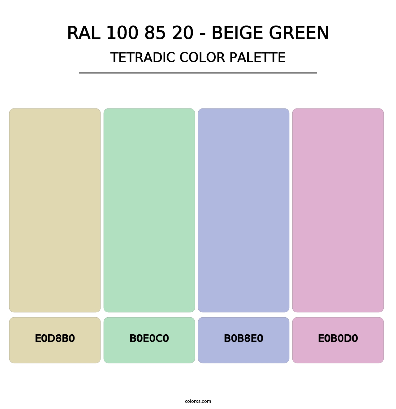 RAL 100 85 20 - Beige Green - Tetradic Color Palette