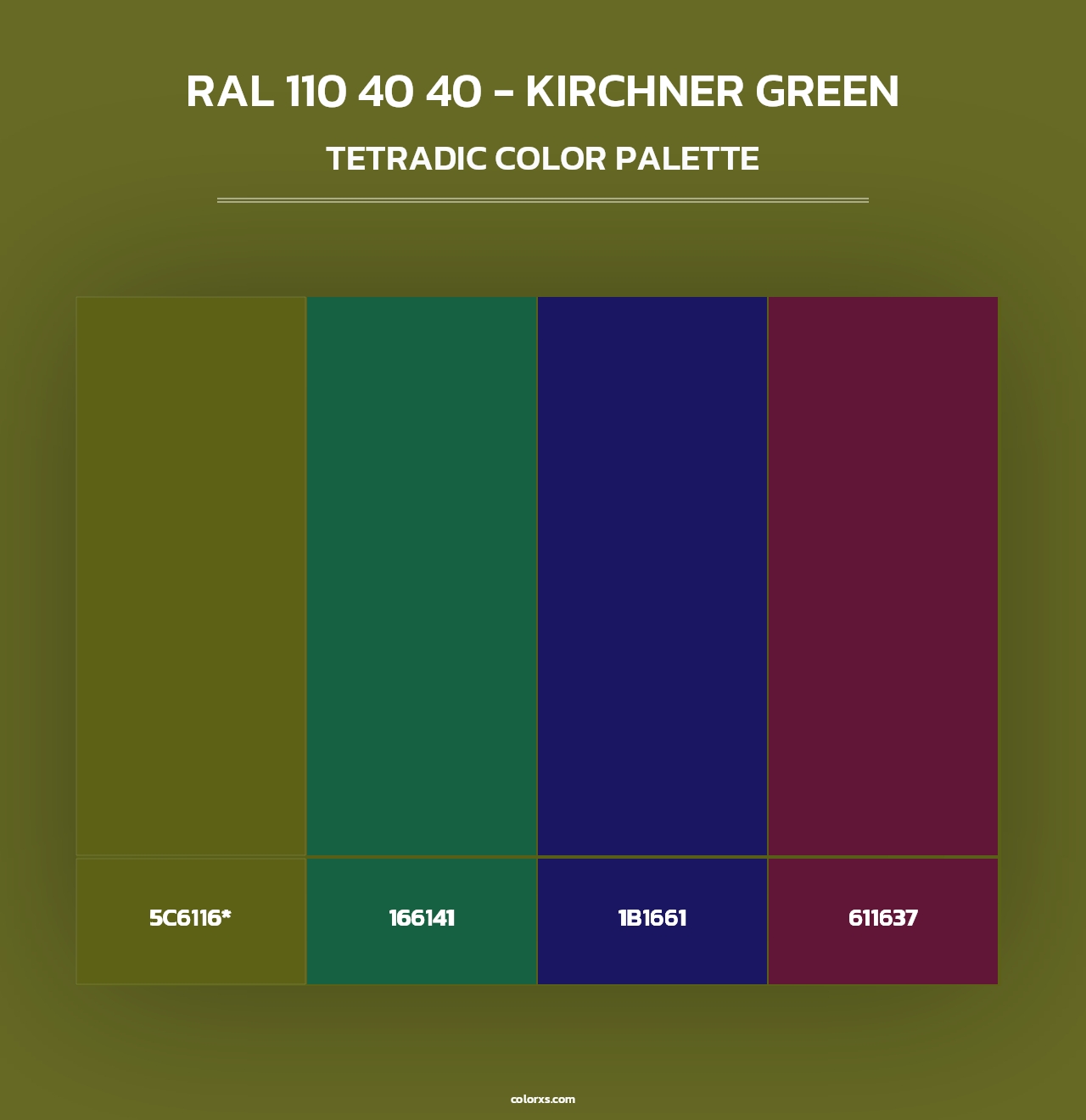 RAL 110 40 40 - Kirchner Green - Tetradic Color Palette