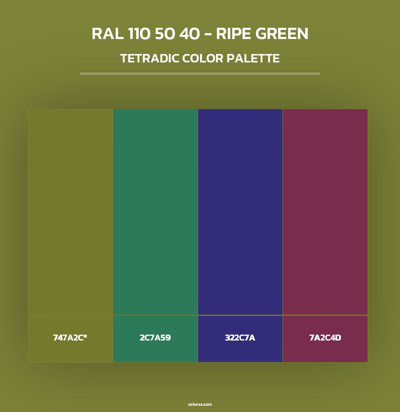 RAL 110 50 40 - Ripe Green - Tetradic Color Palette