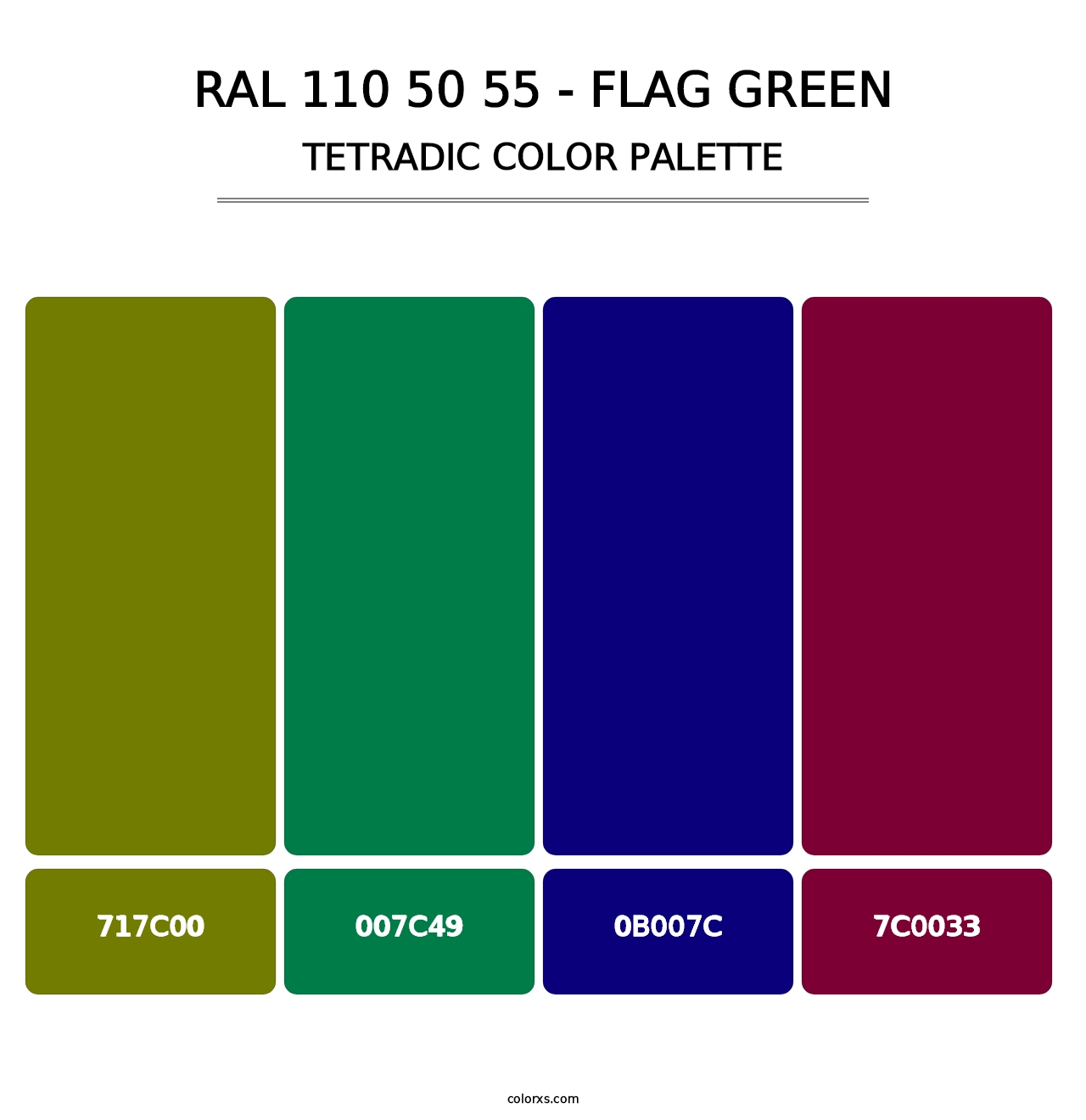 RAL 110 50 55 - Flag Green - Tetradic Color Palette