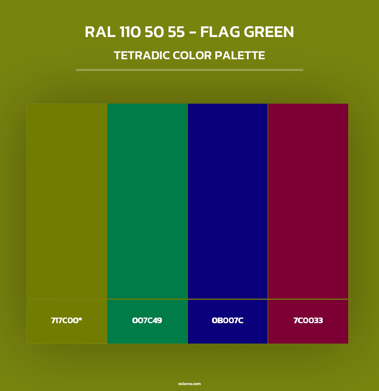 RAL 110 50 55 - Flag Green - Tetradic Color Palette