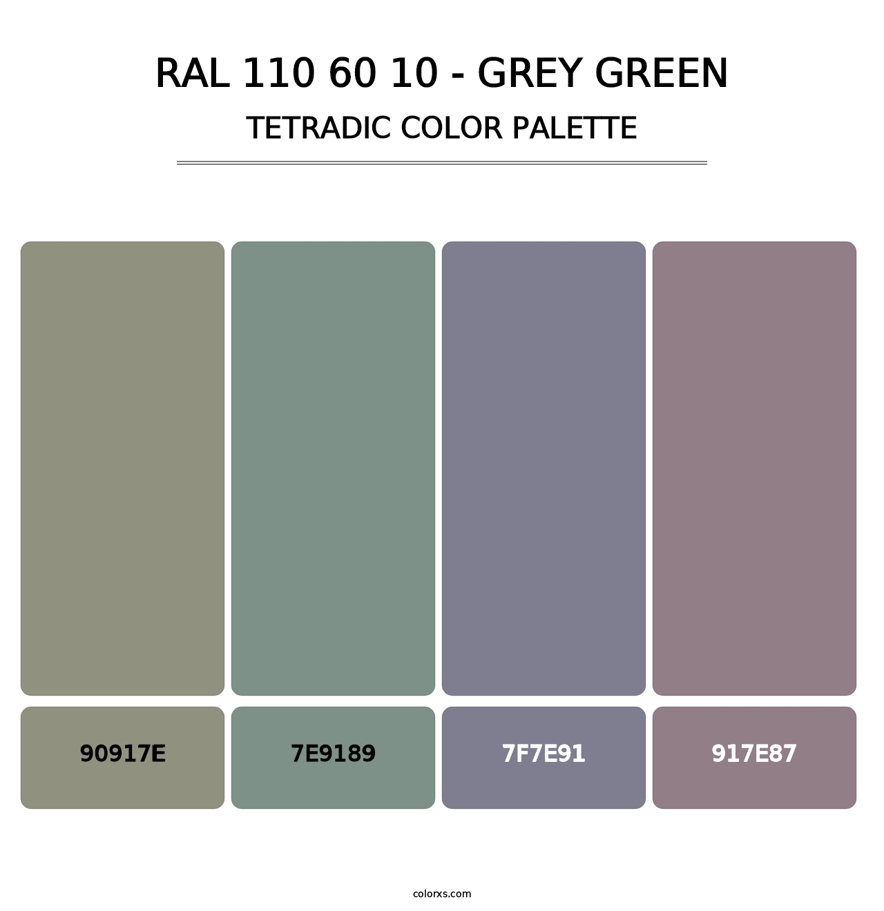 RAL 110 60 10 - Grey Green - Tetradic Color Palette