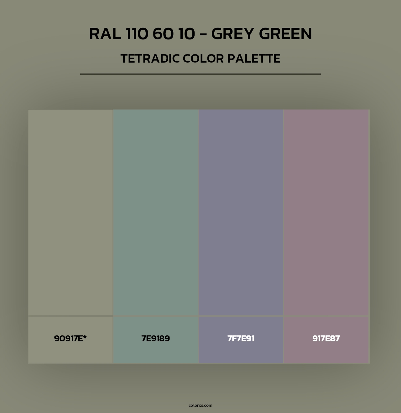 RAL 110 60 10 - Grey Green - Tetradic Color Palette