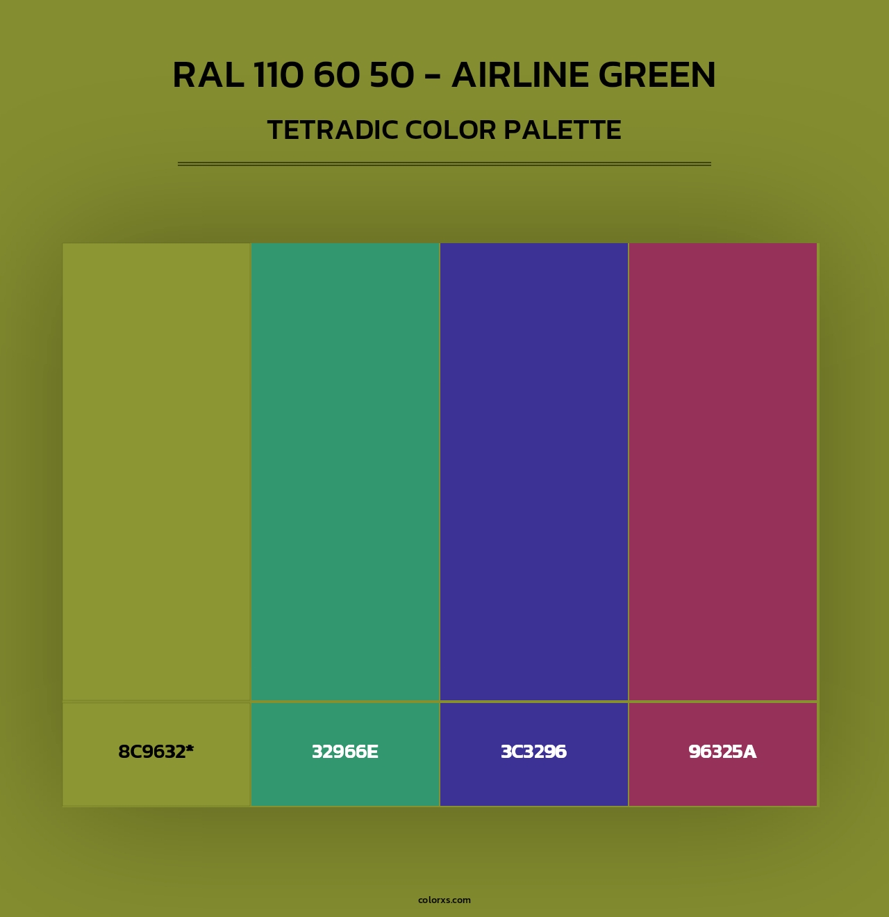 RAL 110 60 50 - Airline Green - Tetradic Color Palette