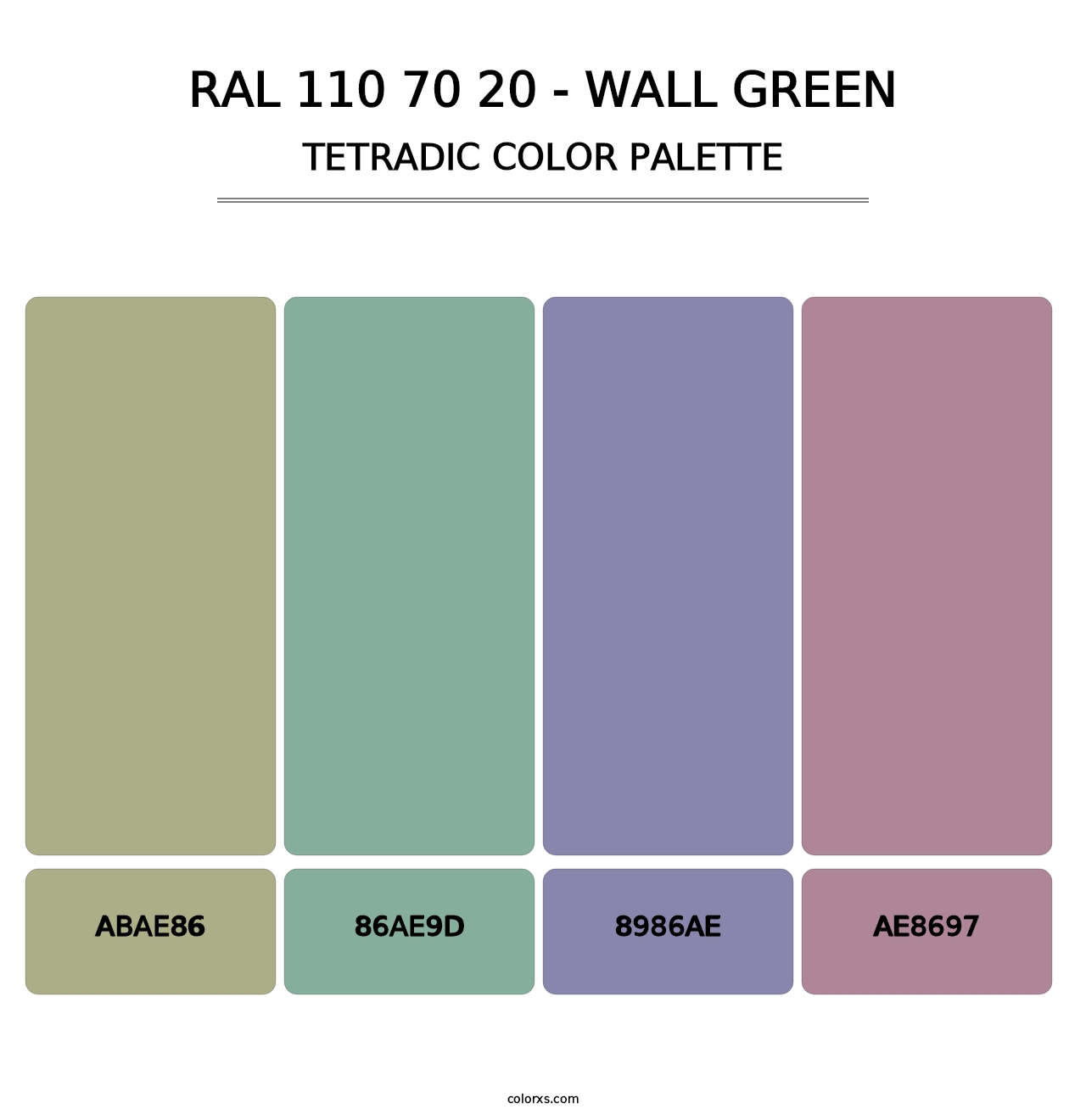 RAL 110 70 20 - Wall Green - Tetradic Color Palette