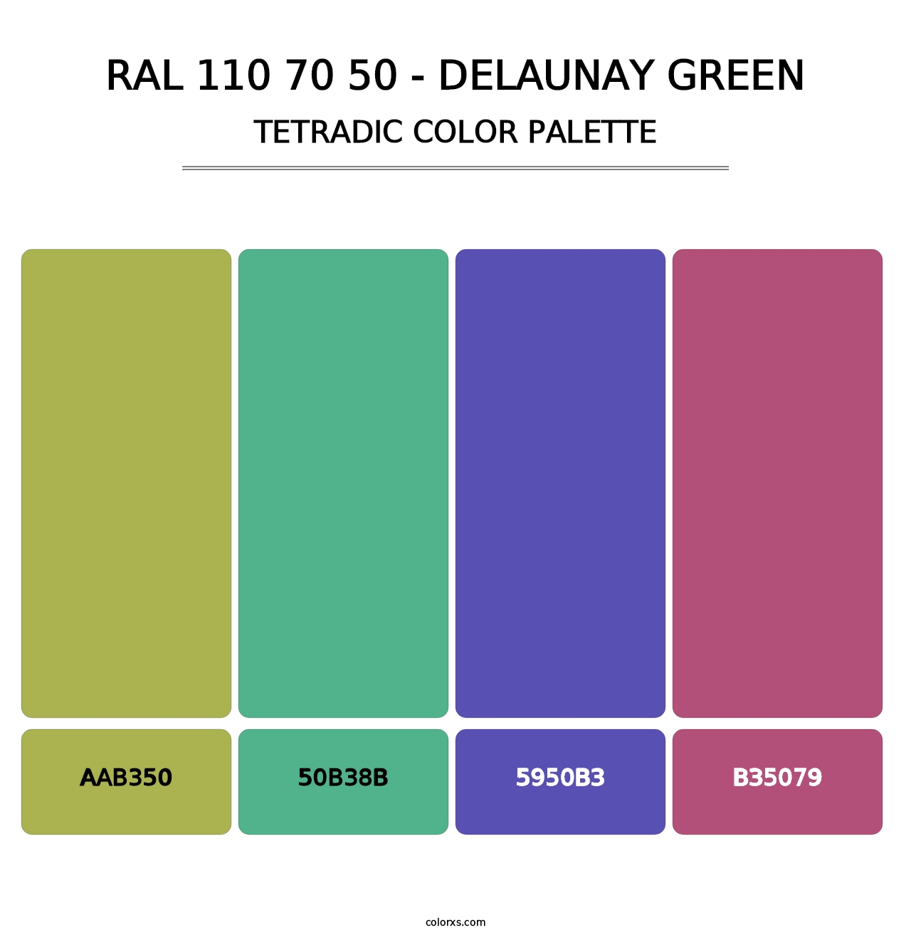 RAL 110 70 50 - Delaunay Green - Tetradic Color Palette