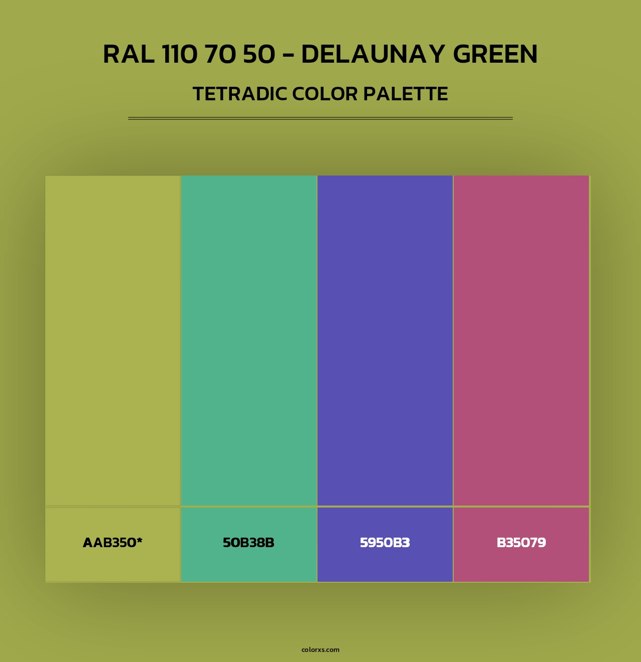 RAL 110 70 50 - Delaunay Green - Tetradic Color Palette