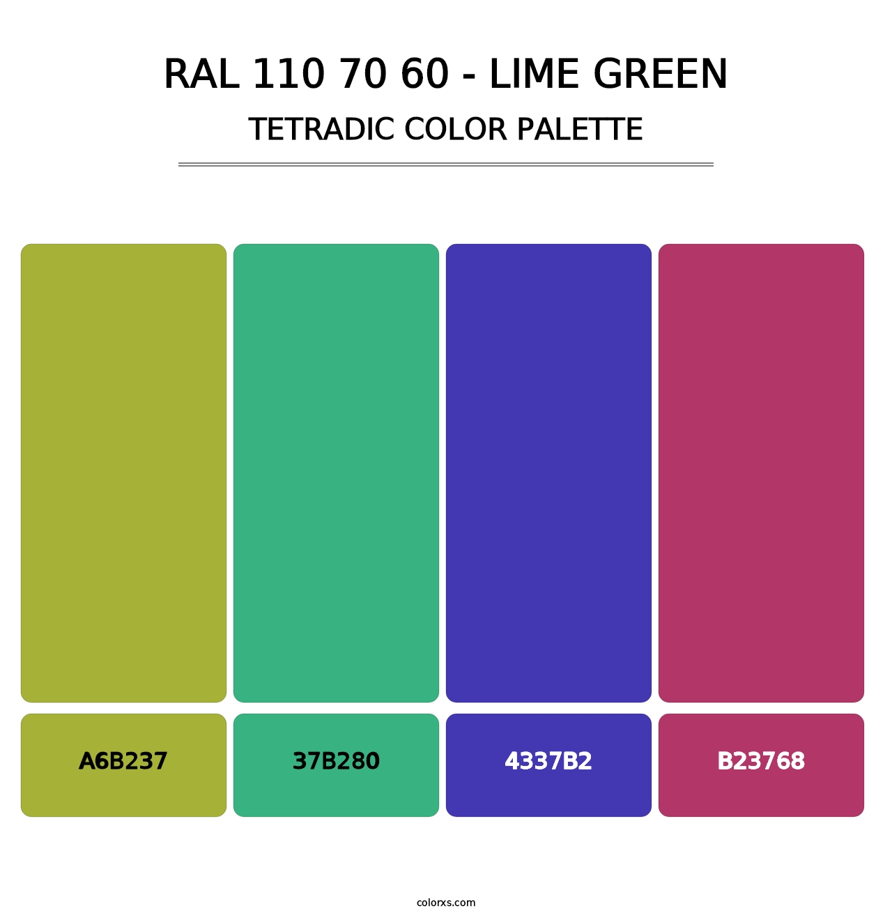 RAL 110 70 60 - Lime Green - Tetradic Color Palette