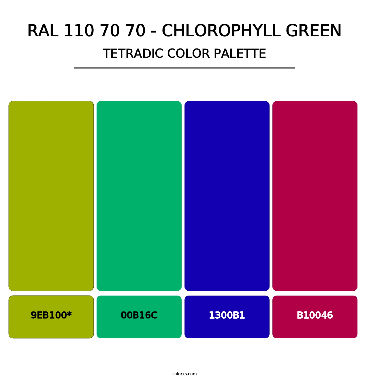 RAL 110 70 70 - Chlorophyll Green - Tetradic Color Palette