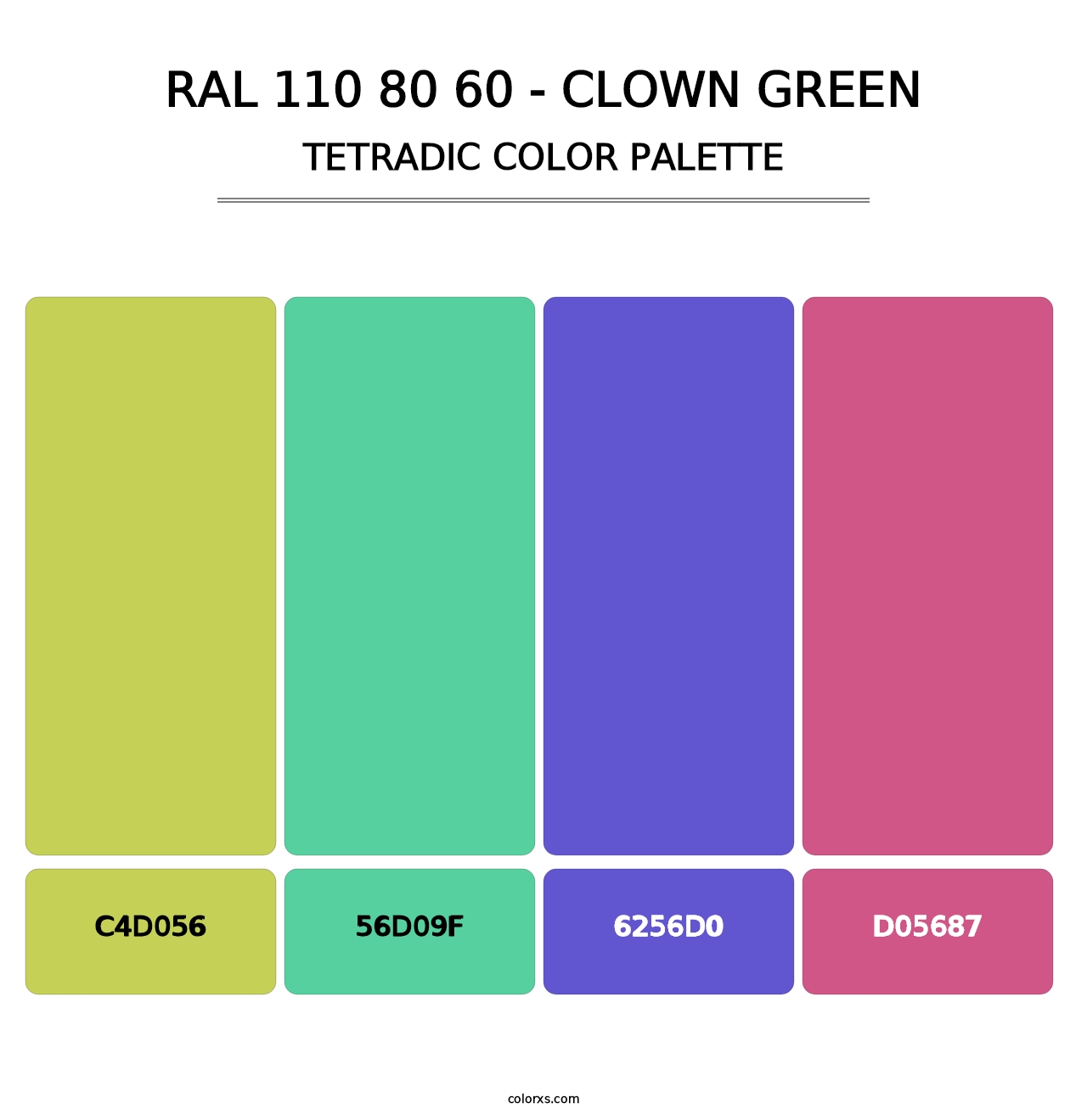RAL 110 80 60 - Clown Green - Tetradic Color Palette