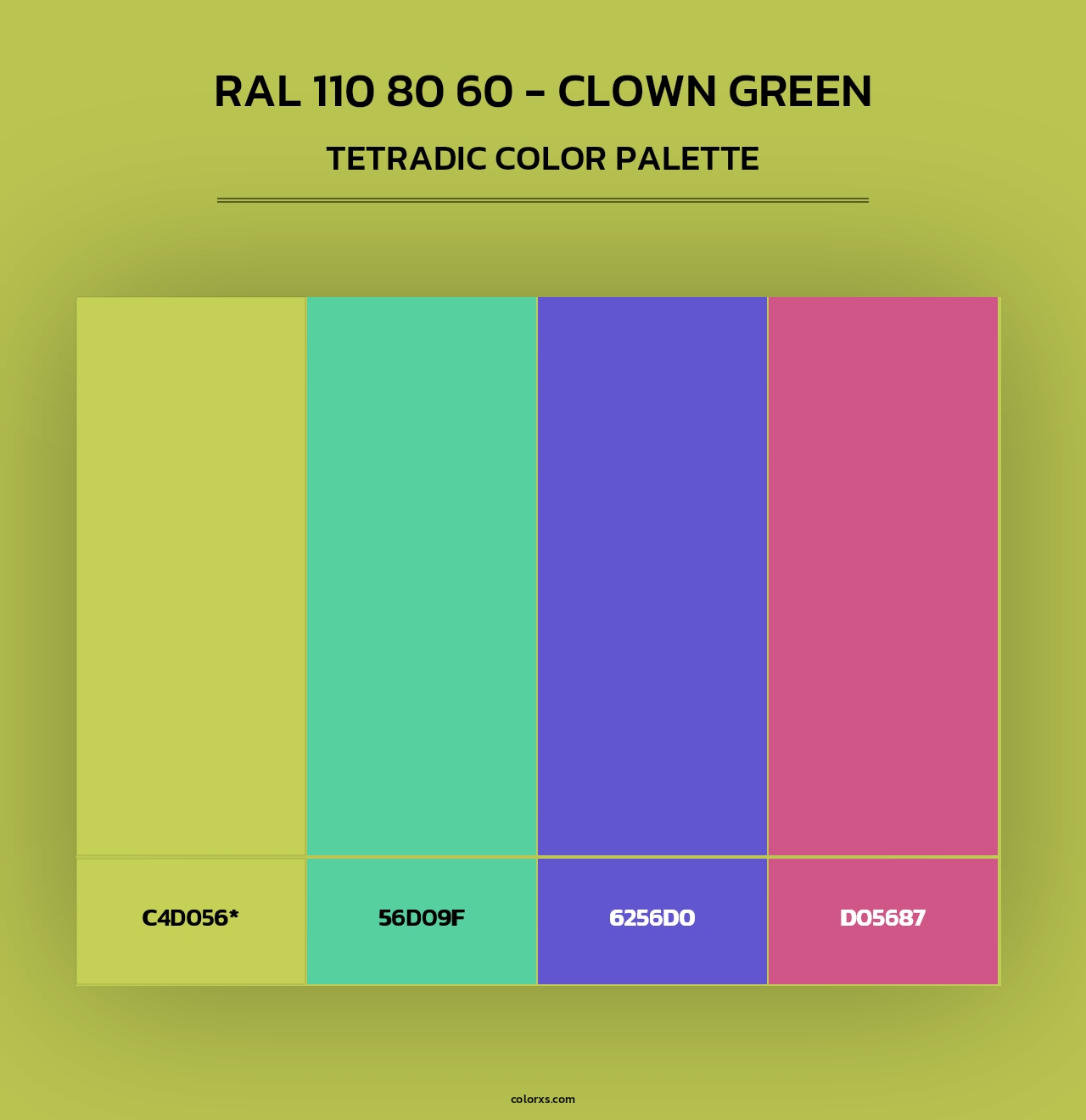 RAL 110 80 60 - Clown Green - Tetradic Color Palette