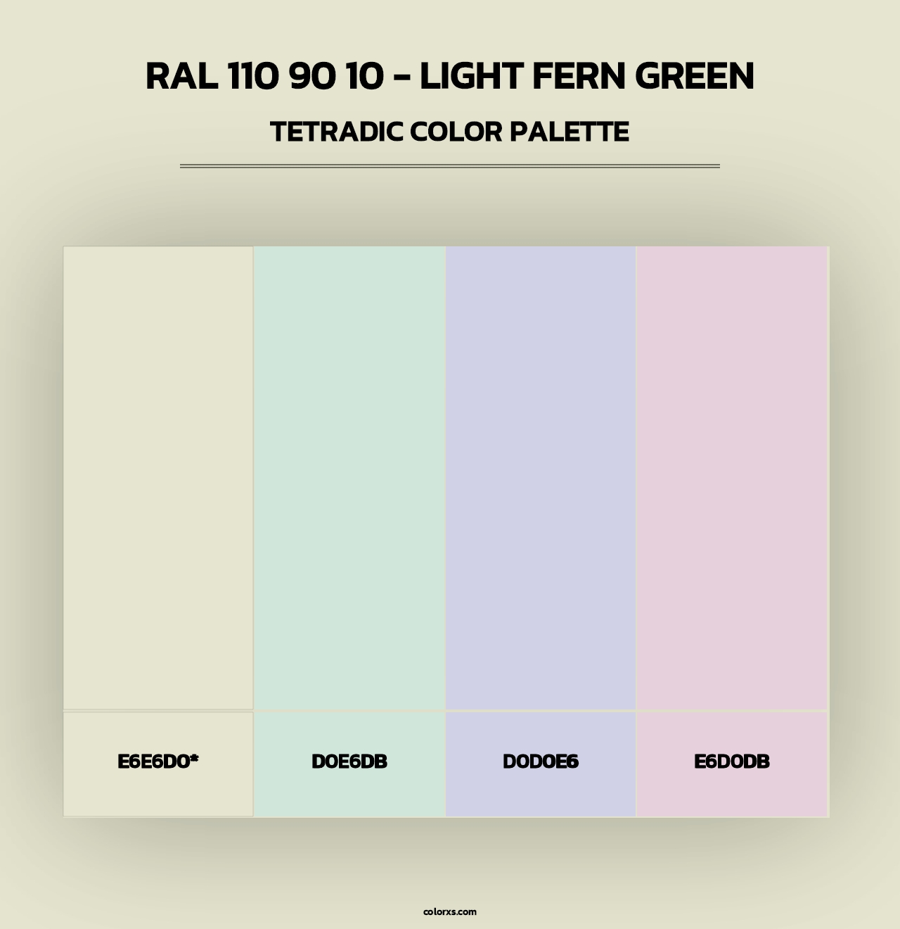 RAL 110 90 10 - Light Fern Green - Tetradic Color Palette