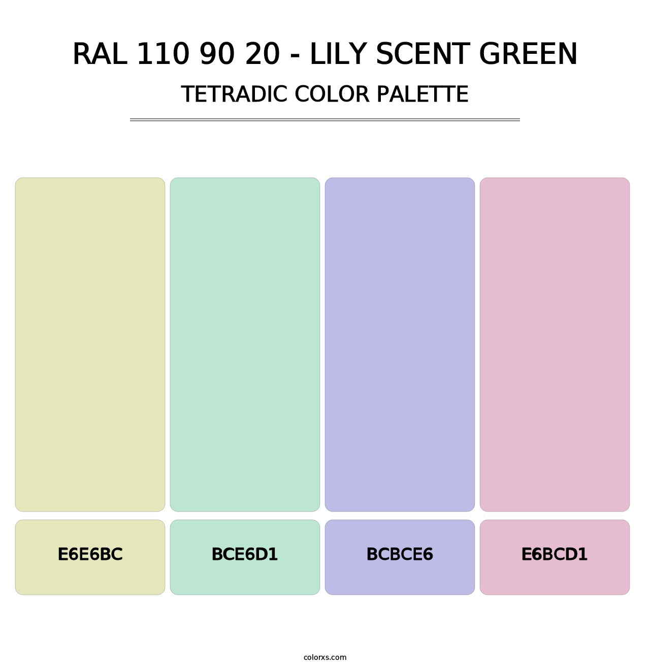 RAL 110 90 20 - Lily Scent Green - Tetradic Color Palette