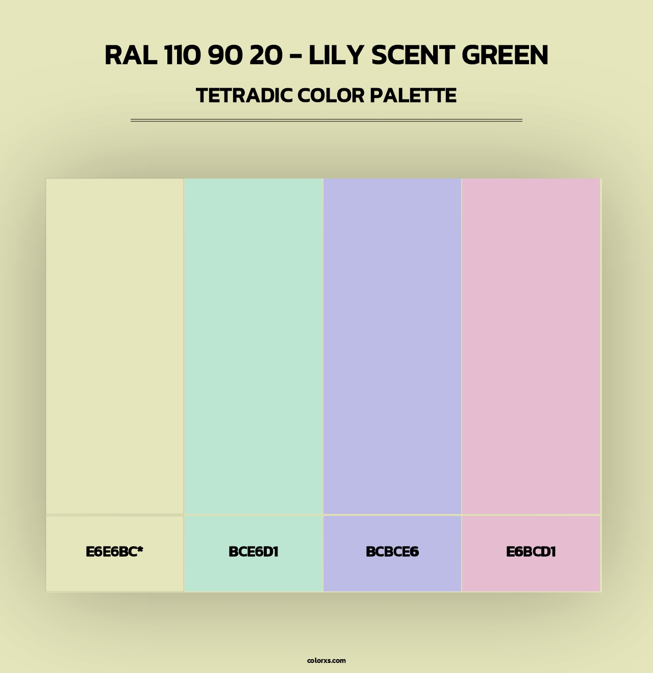 RAL 110 90 20 - Lily Scent Green - Tetradic Color Palette