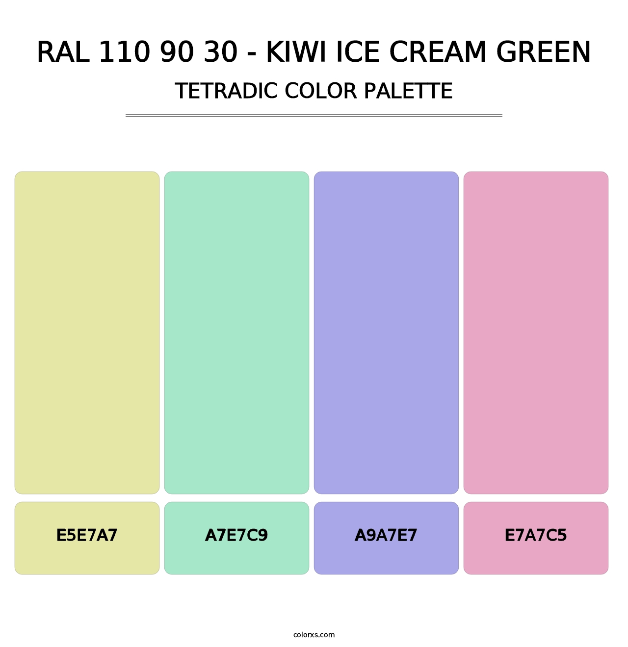 RAL 110 90 30 - Kiwi Ice Cream Green - Tetradic Color Palette
