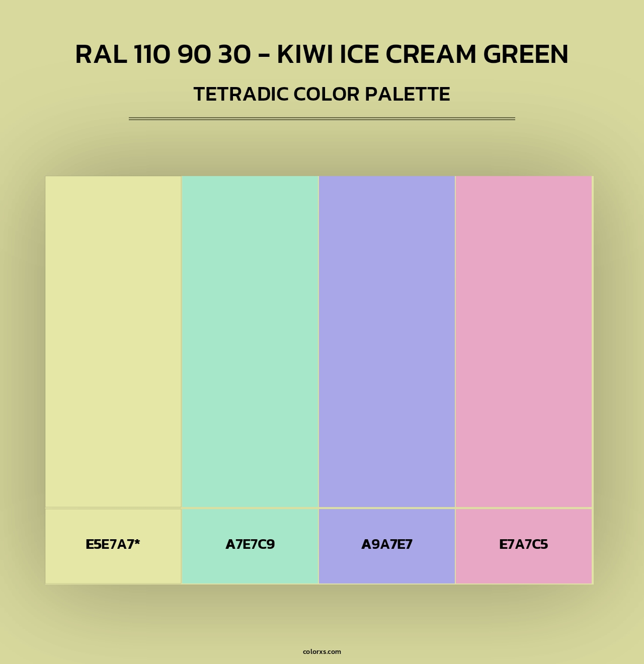 RAL 110 90 30 - Kiwi Ice Cream Green - Tetradic Color Palette