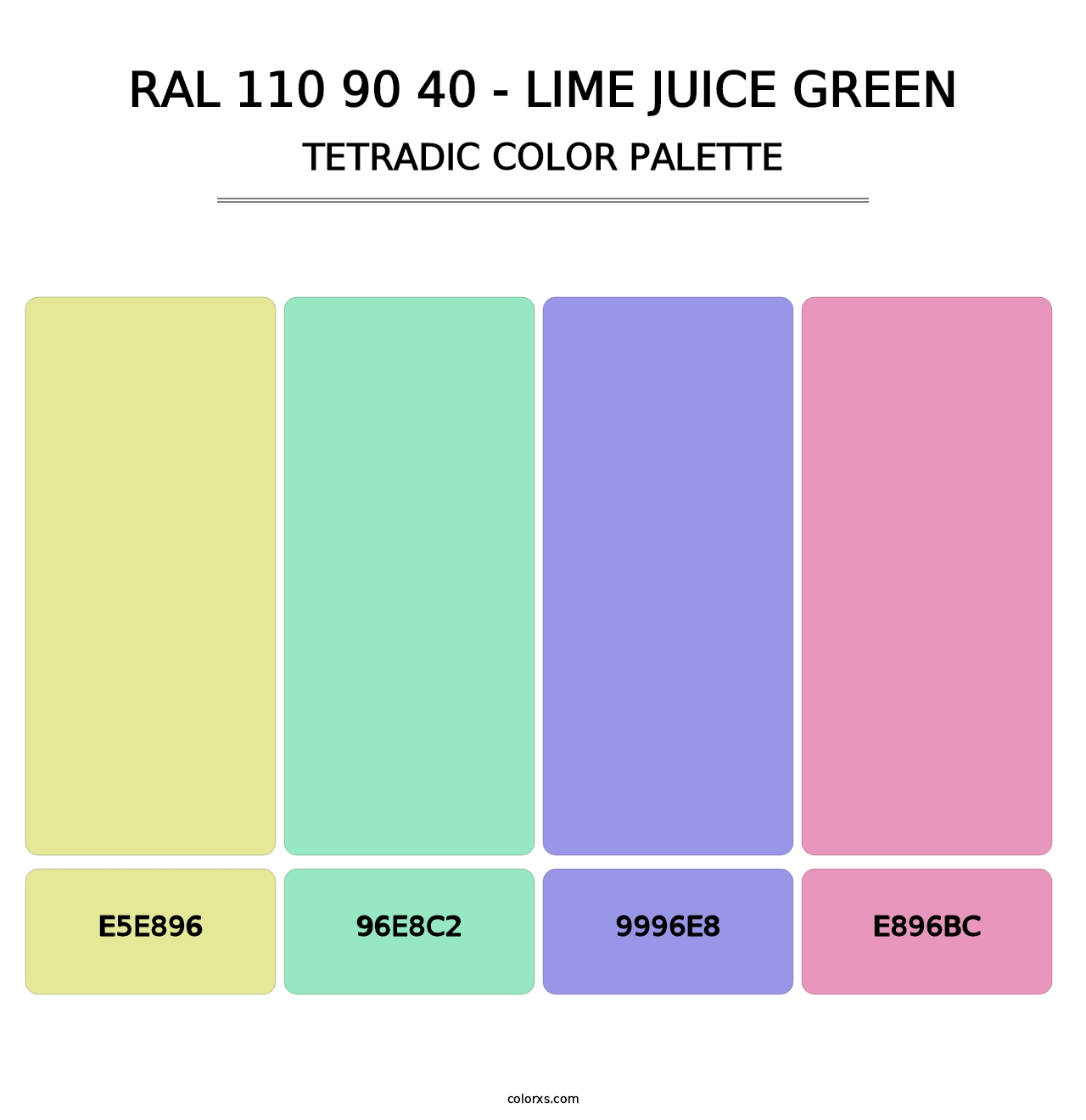 RAL 110 90 40 - Lime Juice Green - Tetradic Color Palette