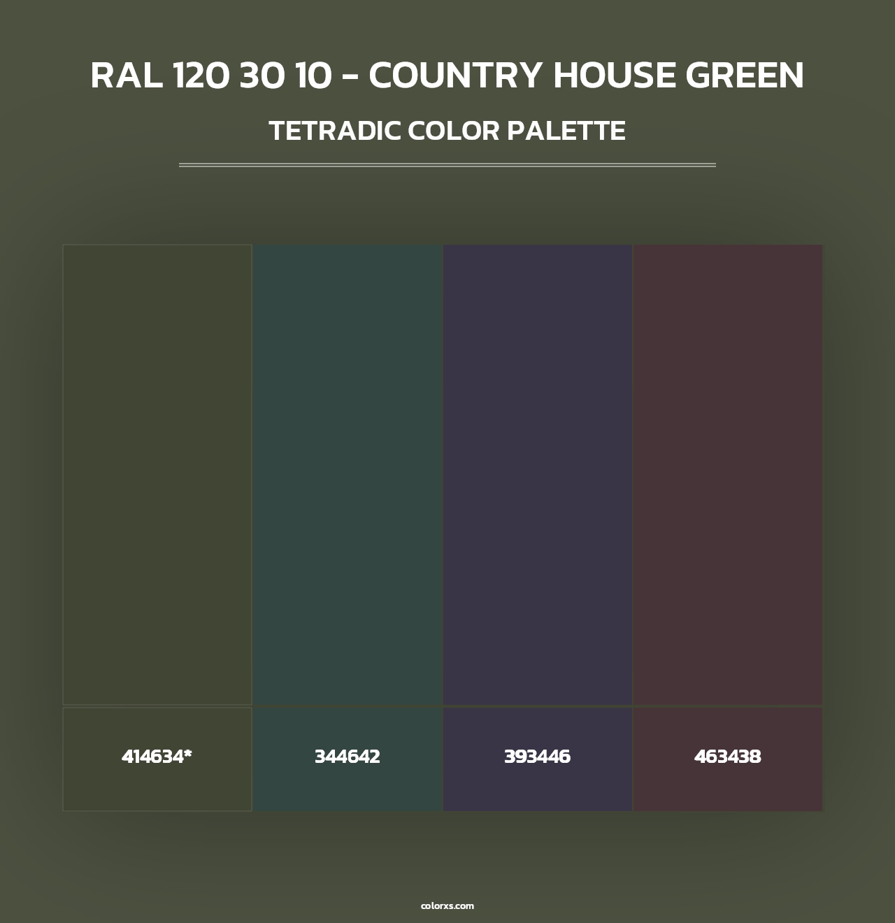 RAL 120 30 10 - Country House Green - Tetradic Color Palette