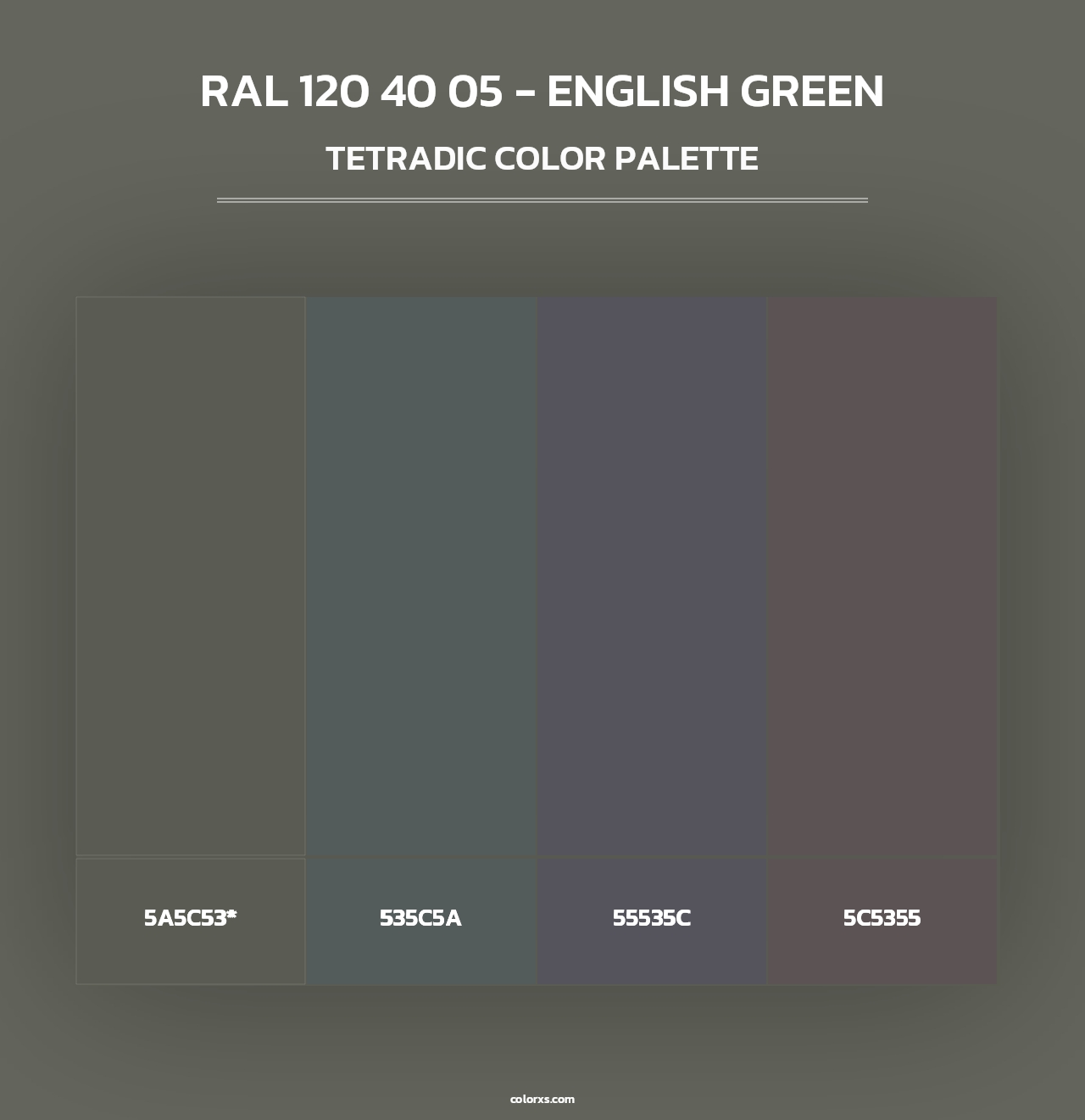 RAL 120 40 05 - English Green - Tetradic Color Palette