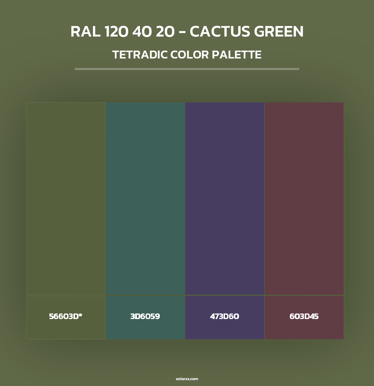 RAL 120 40 20 - Cactus Green - Tetradic Color Palette