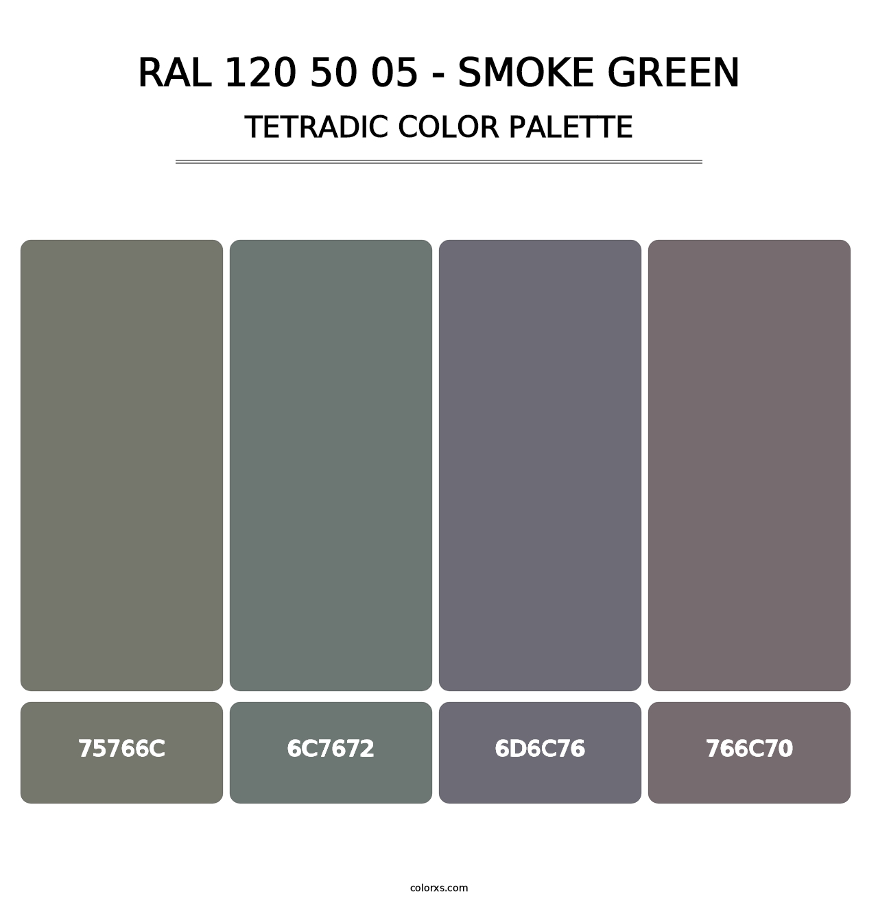 RAL 120 50 05 - Smoke Green - Tetradic Color Palette